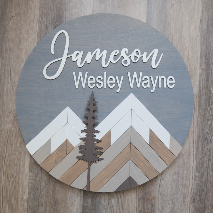 Mountain Kids Sign- DOUBLE NAME