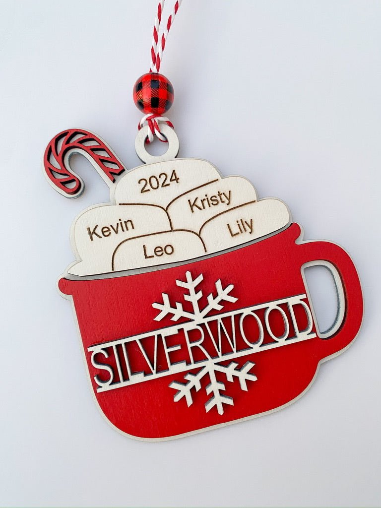 Hot Cocao Family Christmas Ornament