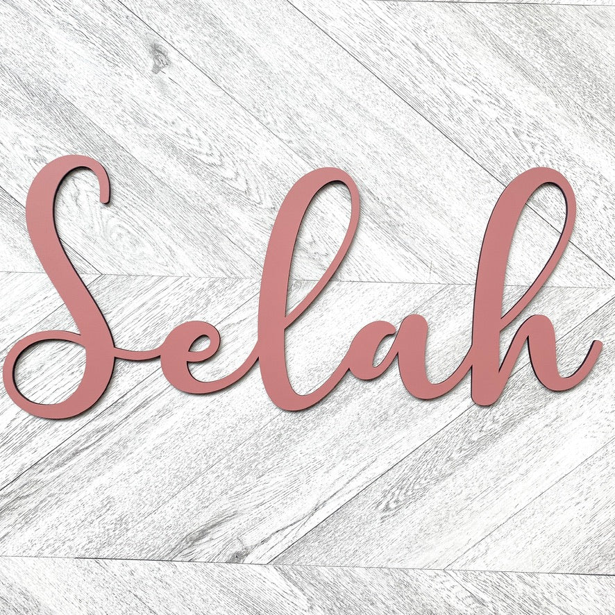 Nursery Name Wood Sign (SCRIPT LETTER)