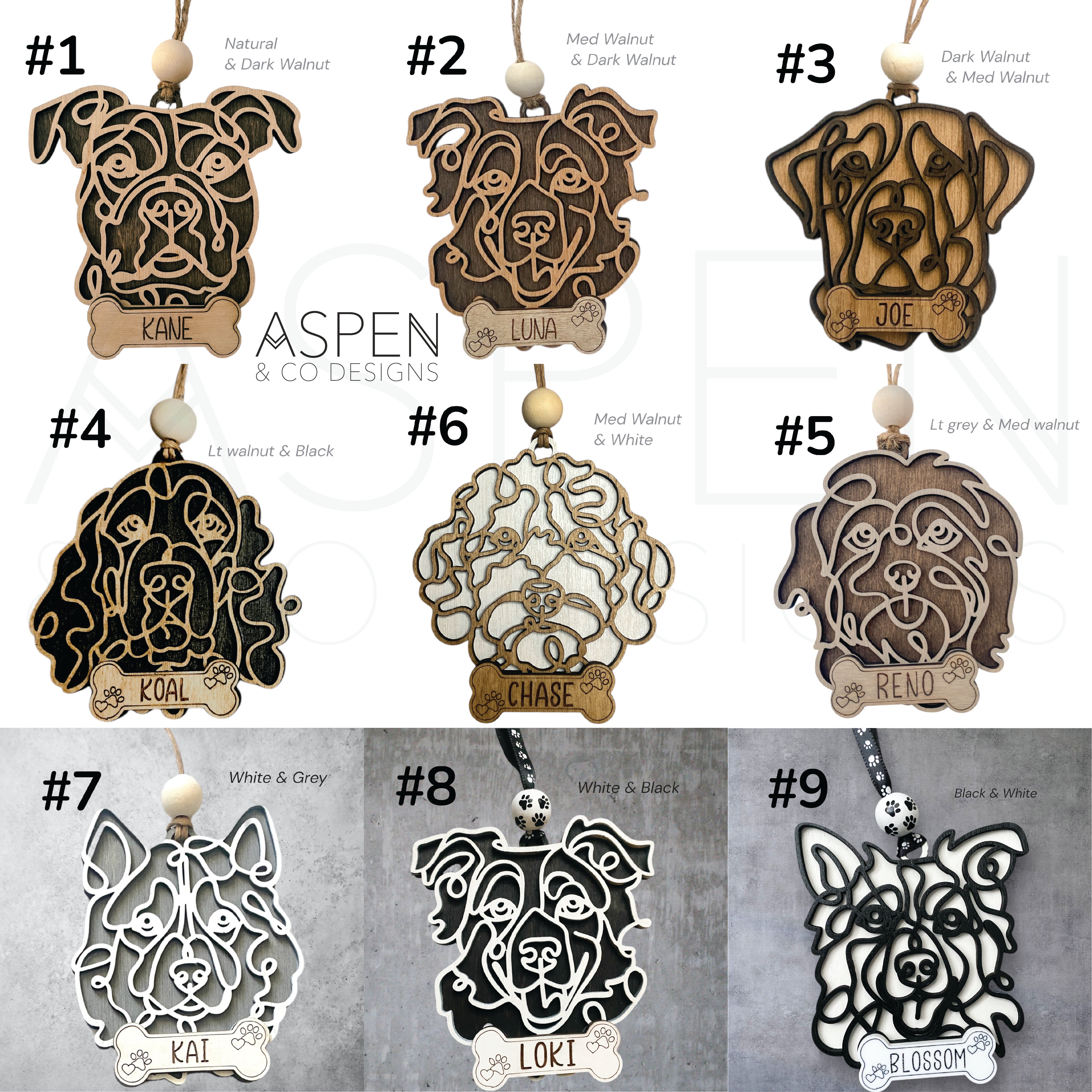 Line Art Dog Ornament