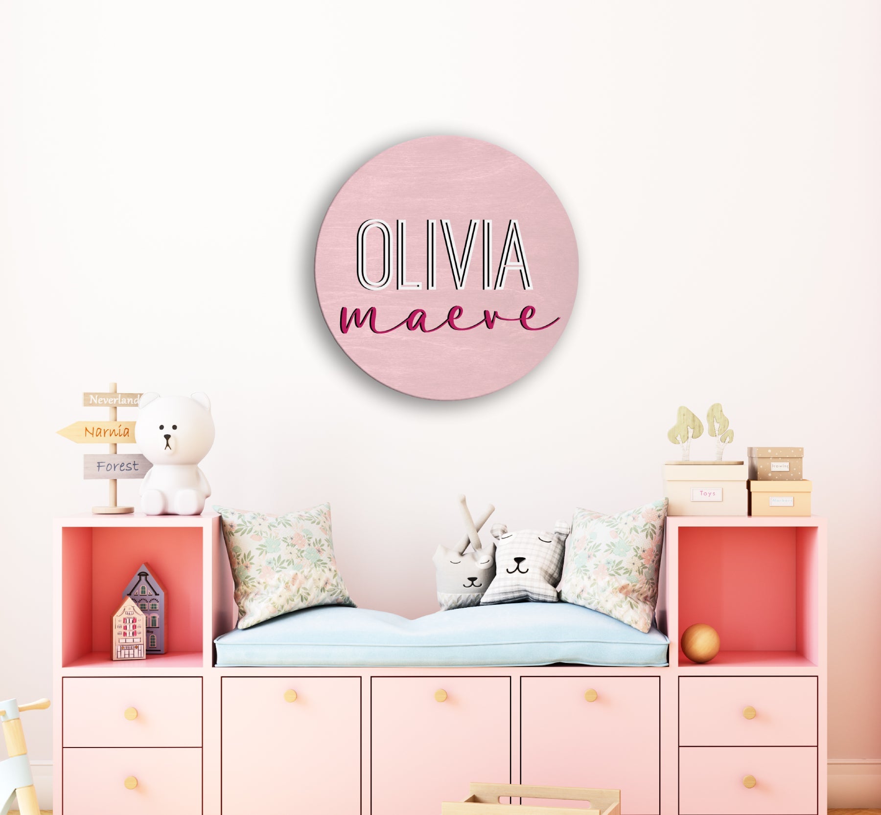 Classic Custom Nursery 3D Name Round - Aspen & Co Designs