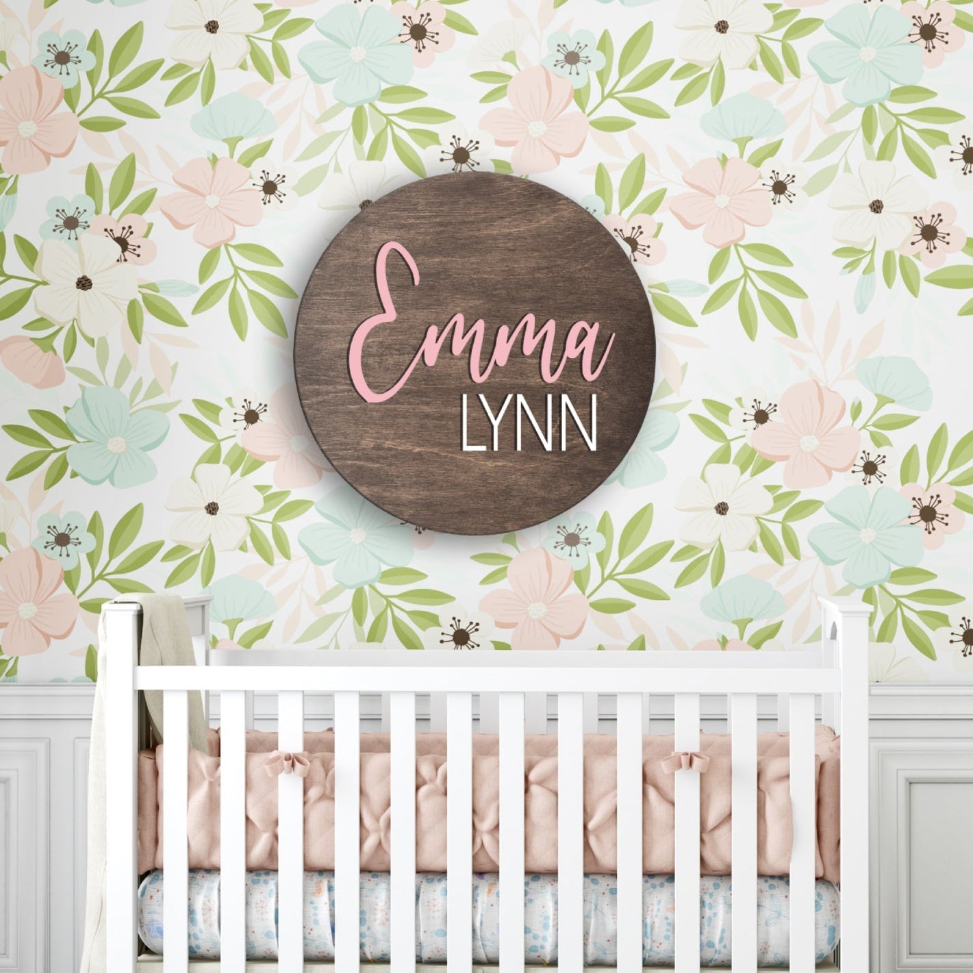 Classic Custom Nursery 3D Name Round - Aspen & Co Designs