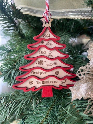 Custom Family Tree Ornament - Aspen & Co Designs