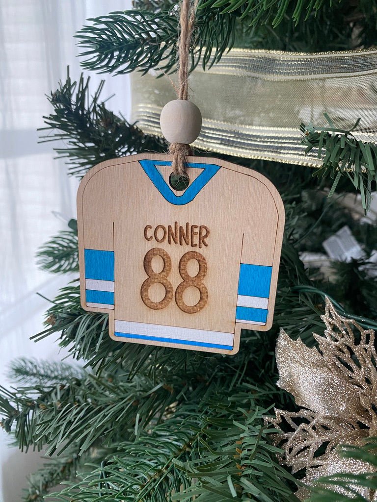 Custom Hockey Jersey Ornament - Aspen & Co Designs