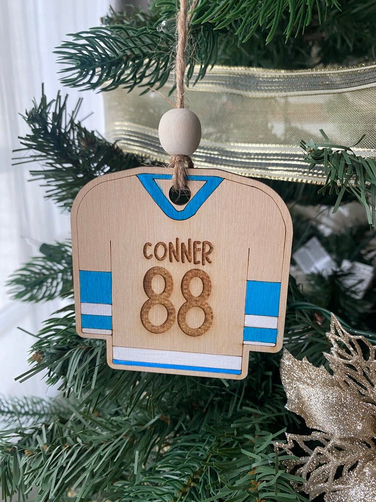 Custom Hockey Jersey Ornament - Aspen & Co Designs