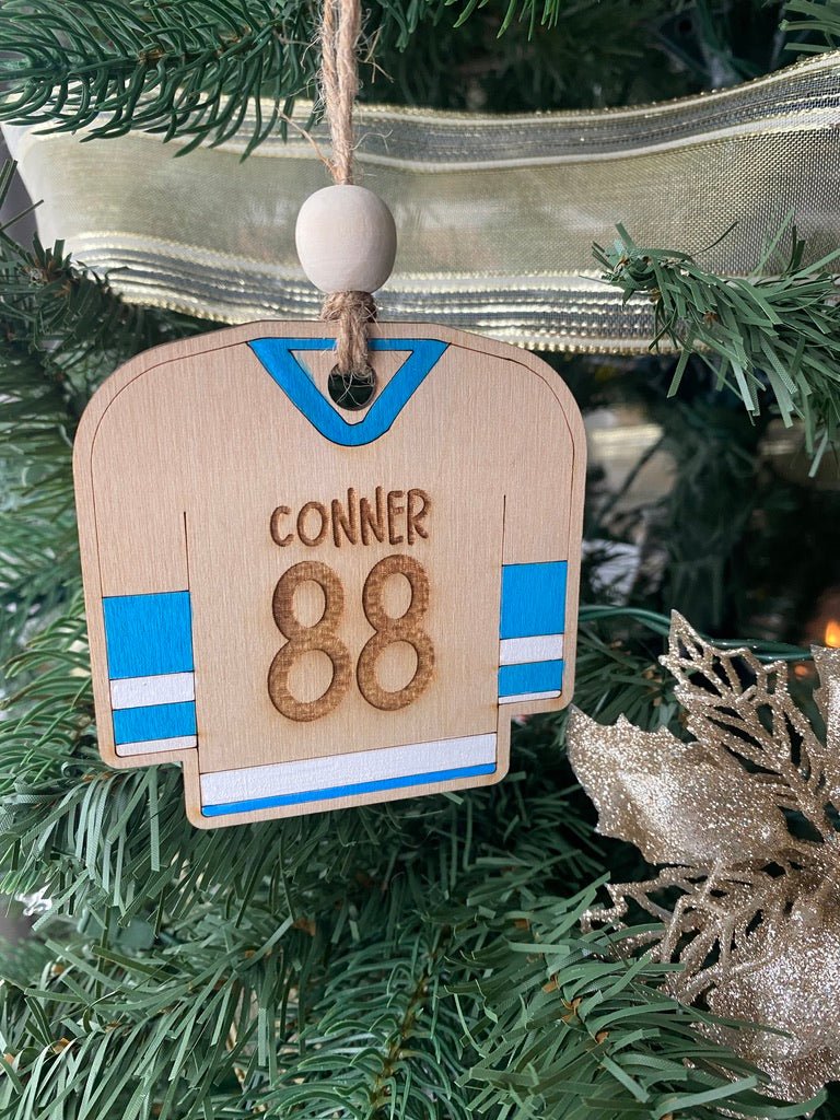 Custom Hockey Jersey Ornament - Aspen & Co Designs