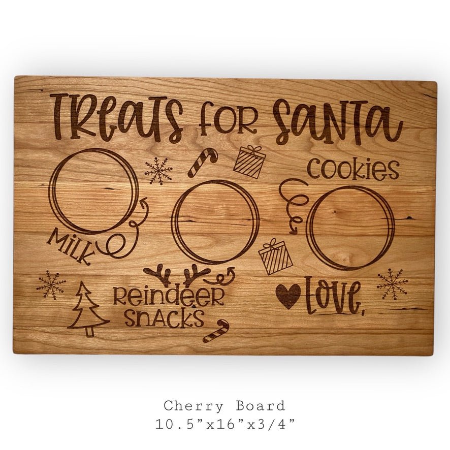 Custom Santa Tray - Engraved Cherry Board - Aspen & Co Designs