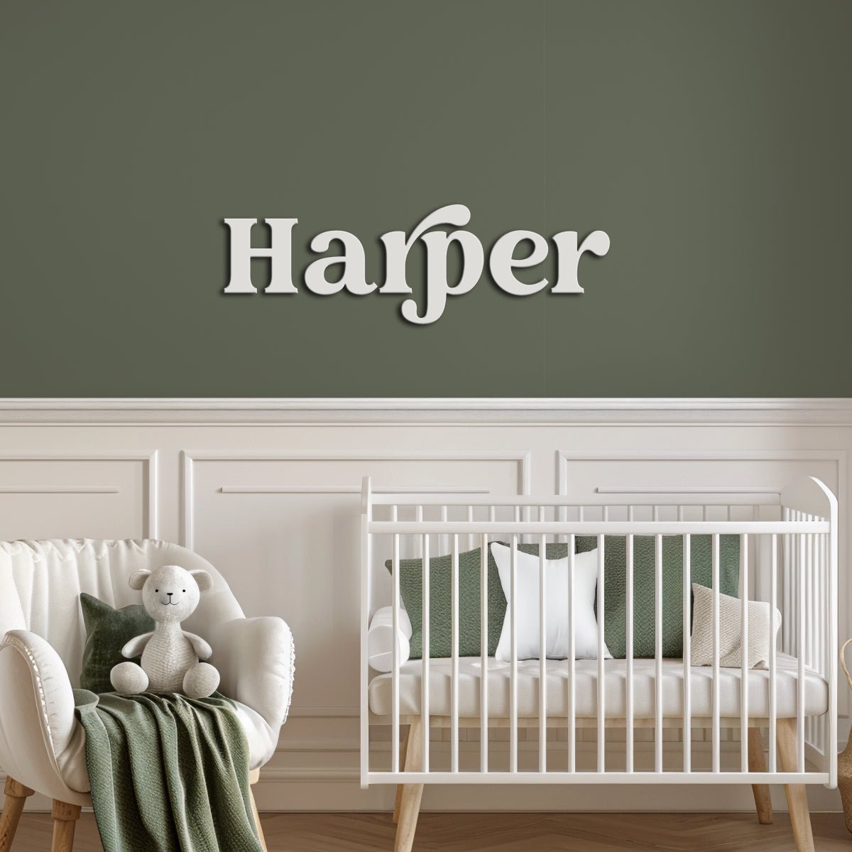 Custom Wood Nursery Name Sign (STANDARD LETTER) - Aspen & Co Designs