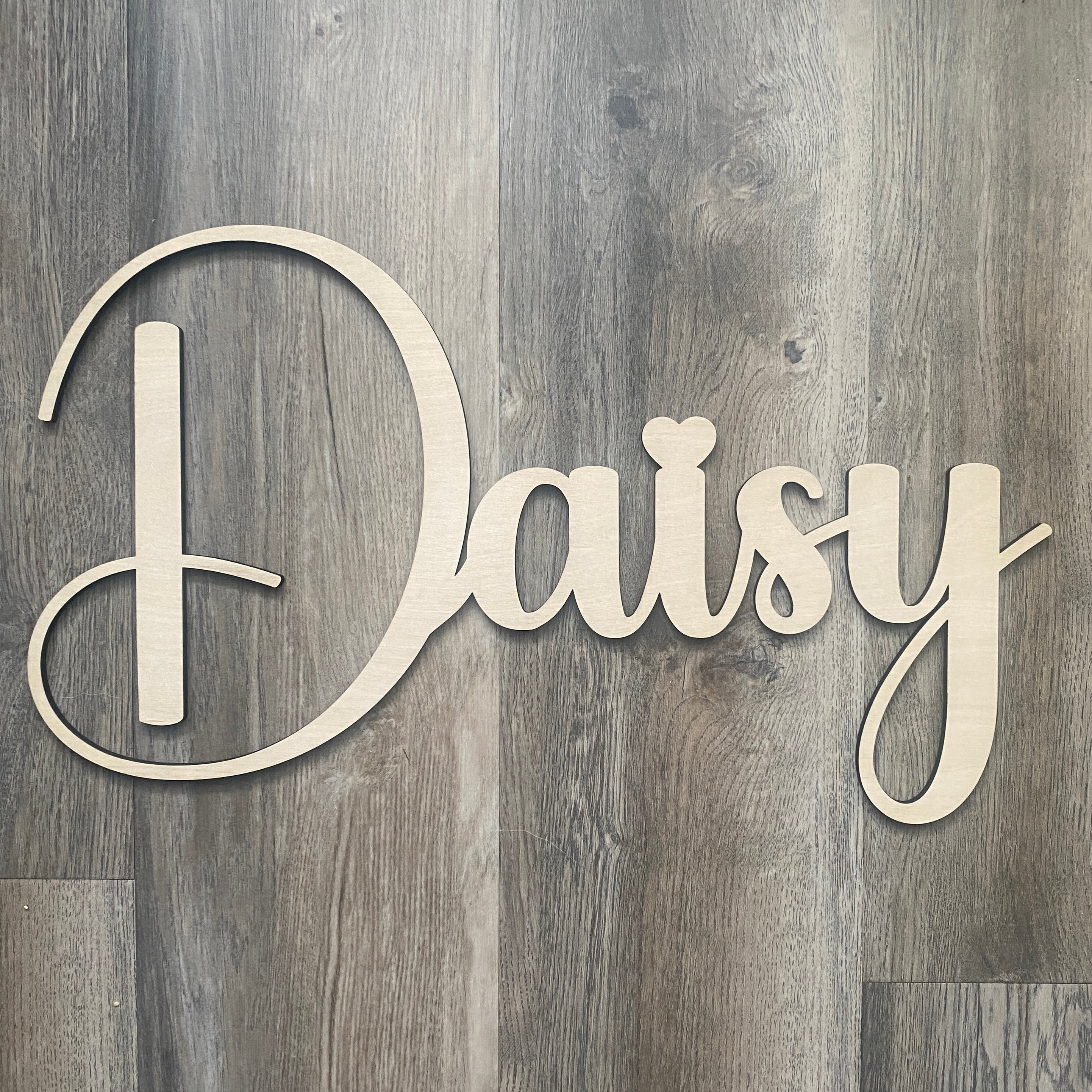 Custom Wooden First Name Sign (SCRIPT) - Aspen & Co Designs