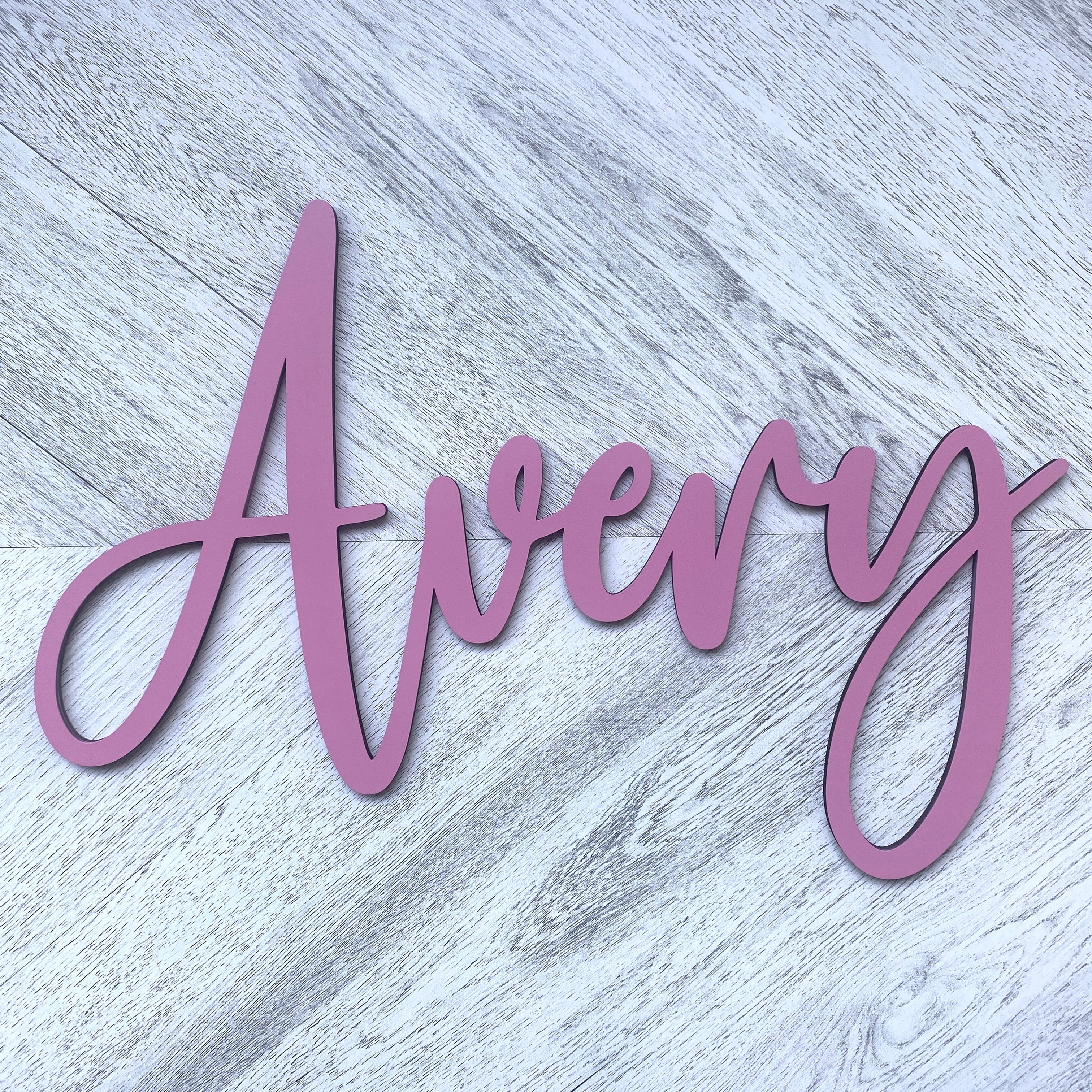 Custom Wooden First Name Sign (SCRIPT) - Aspen & Co Designs