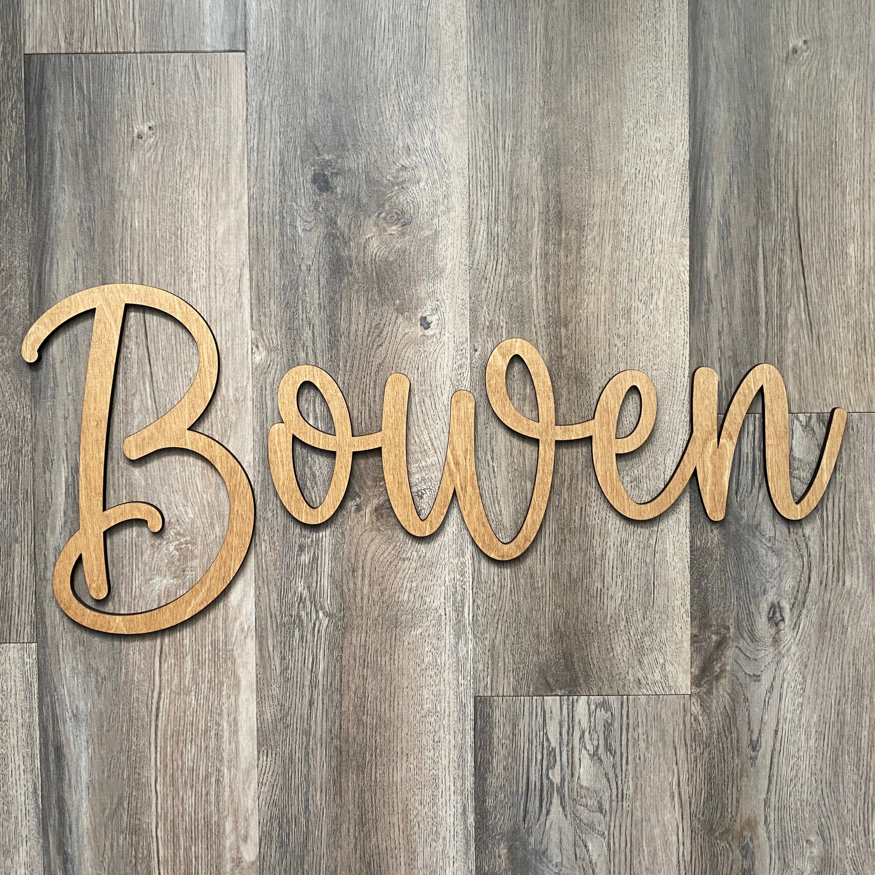 Custom Wooden First Name Sign (SCRIPT) - Aspen & Co Designs