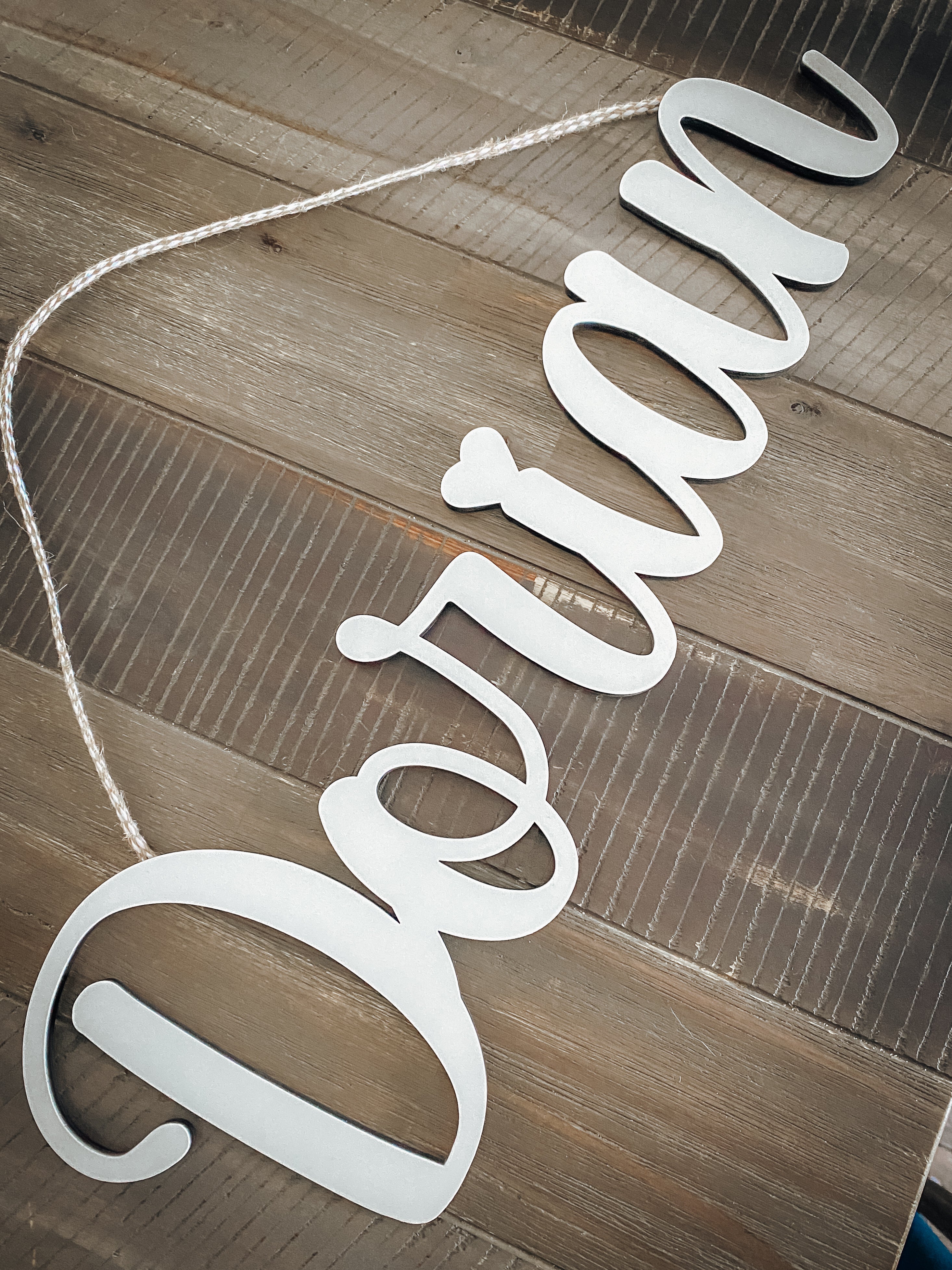 Custom Wooden First Name Sign (SCRIPT) - Aspen & Co Designs