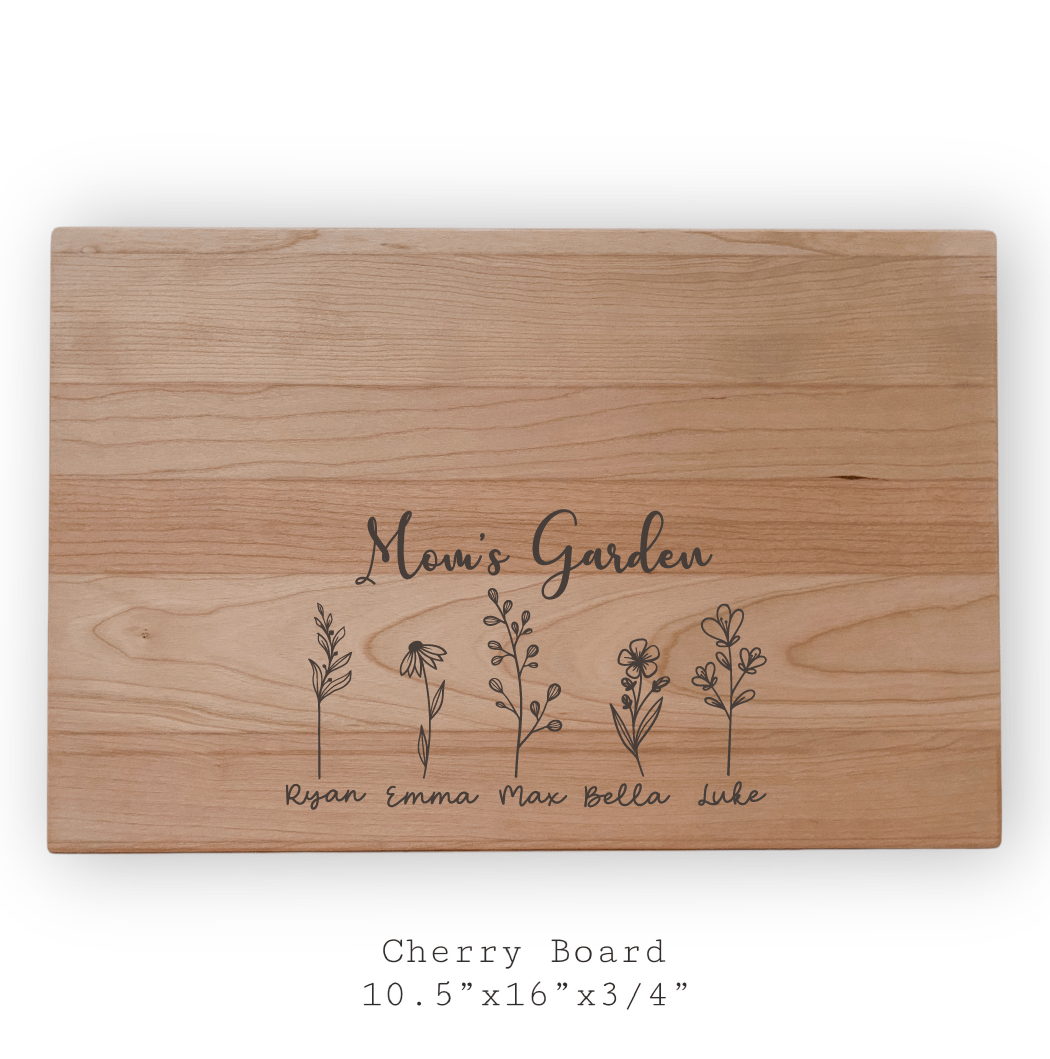 Engraved "Garden" Cutting Board - 10.5"X16" - Aspen & Co Designs