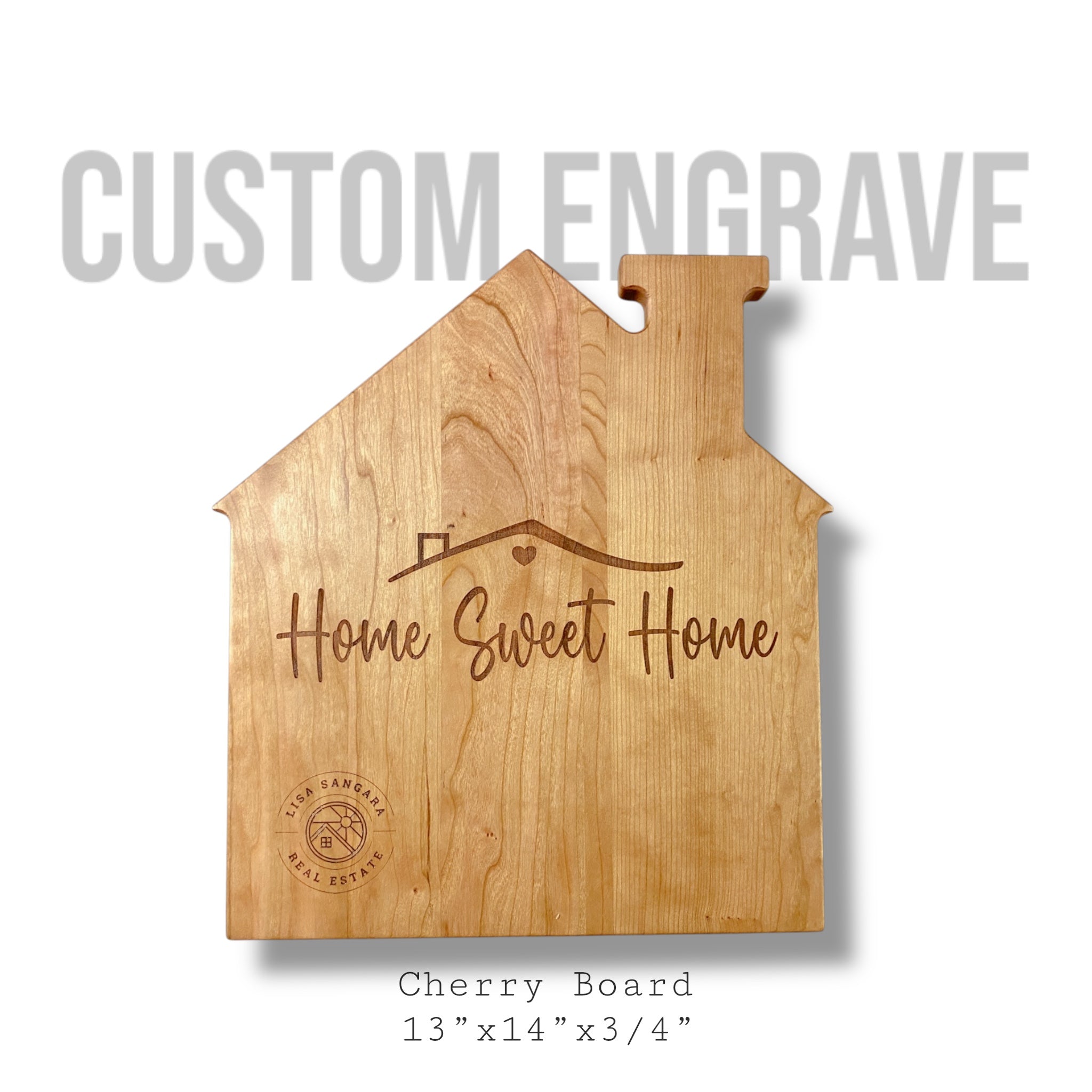 Engraved House - Shaped Cutting Board - Realtor Gift - Aspen & Co Designs