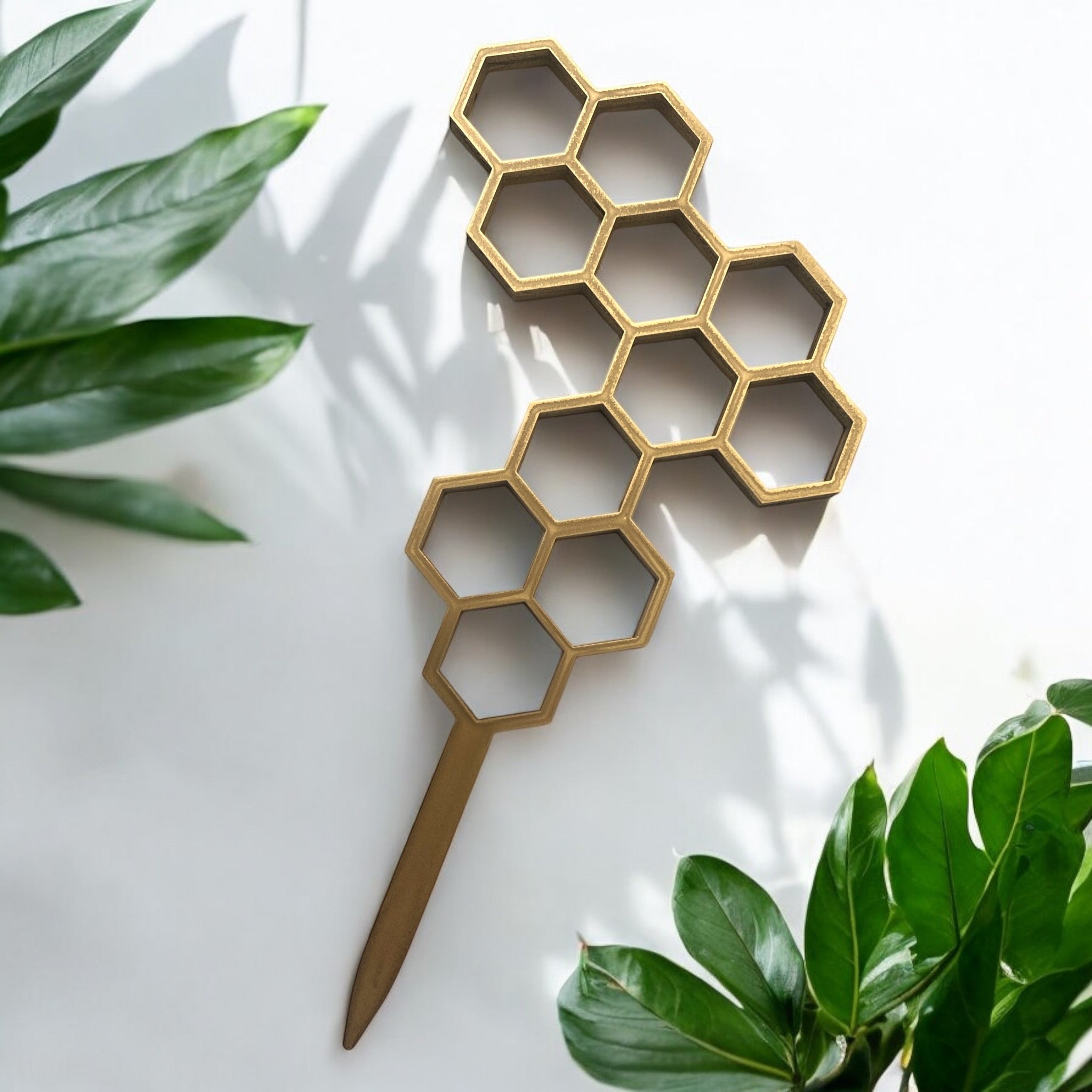 Indoor Wood Plant Stake Trellis - Honeycomb - Aspen & Co Designs