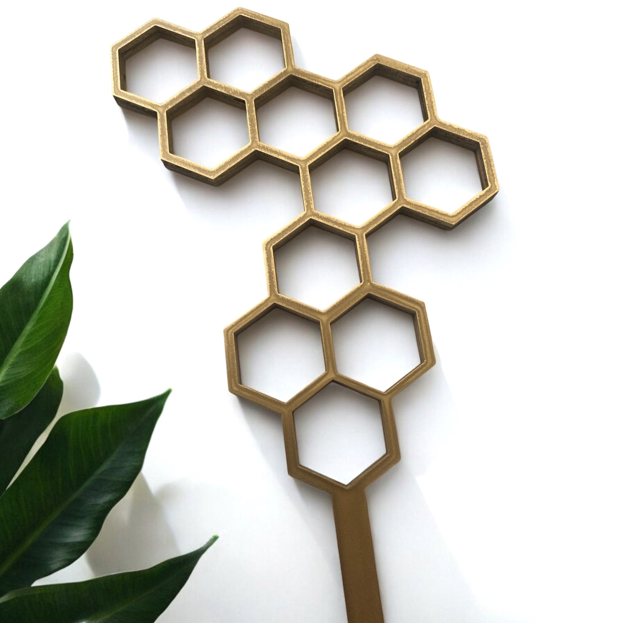 Indoor Wood Plant Stake Trellis - Honeycomb - Aspen & Co Designs