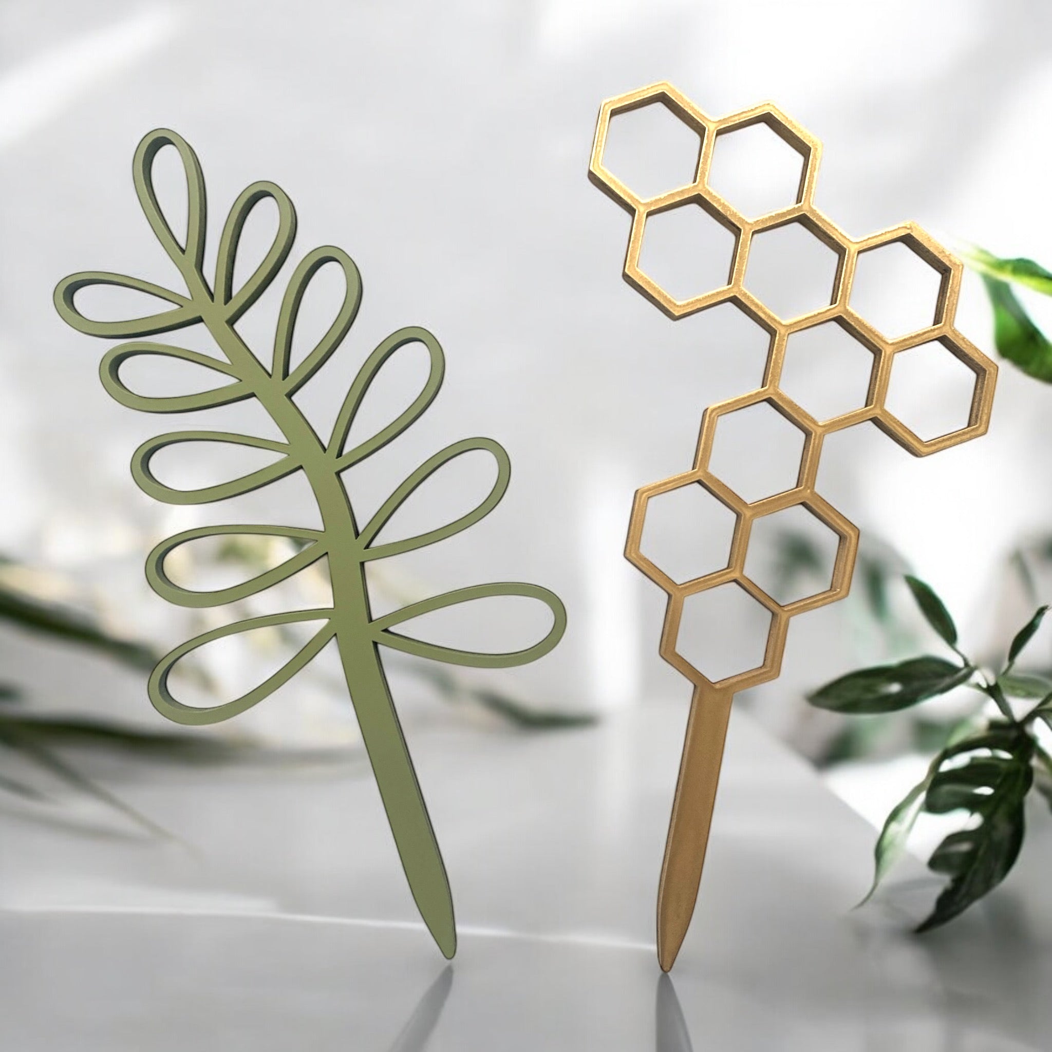 Indoor Wood Plant Stake Trellis - Honeycomb - Aspen & Co Designs