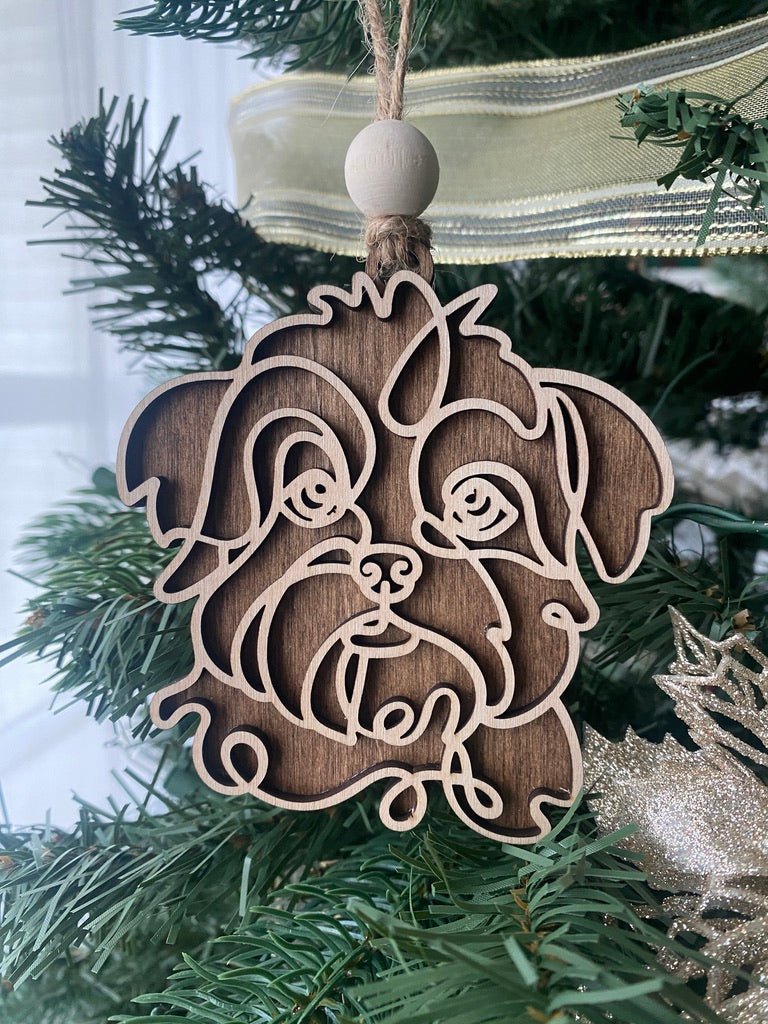 Line Art Dog Ornament - Aspen & Co Designs