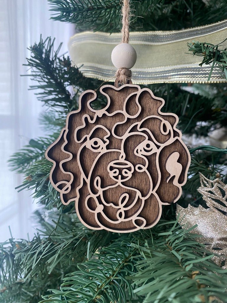 Line Art Dog Ornament - Aspen & Co Designs