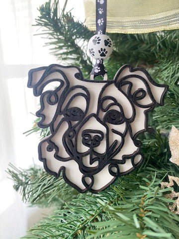 Line Art Dog Ornament - Aspen & Co Designs