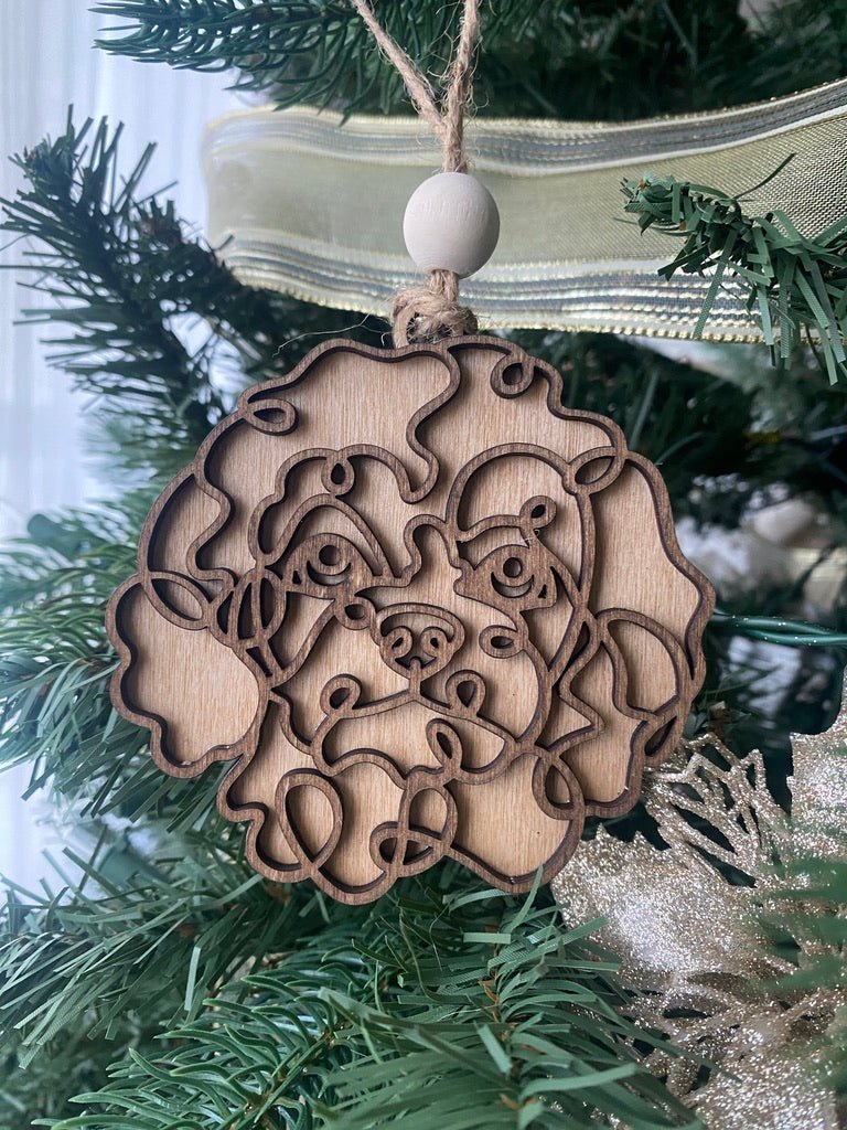 Line Art Dog Ornament - Aspen & Co Designs