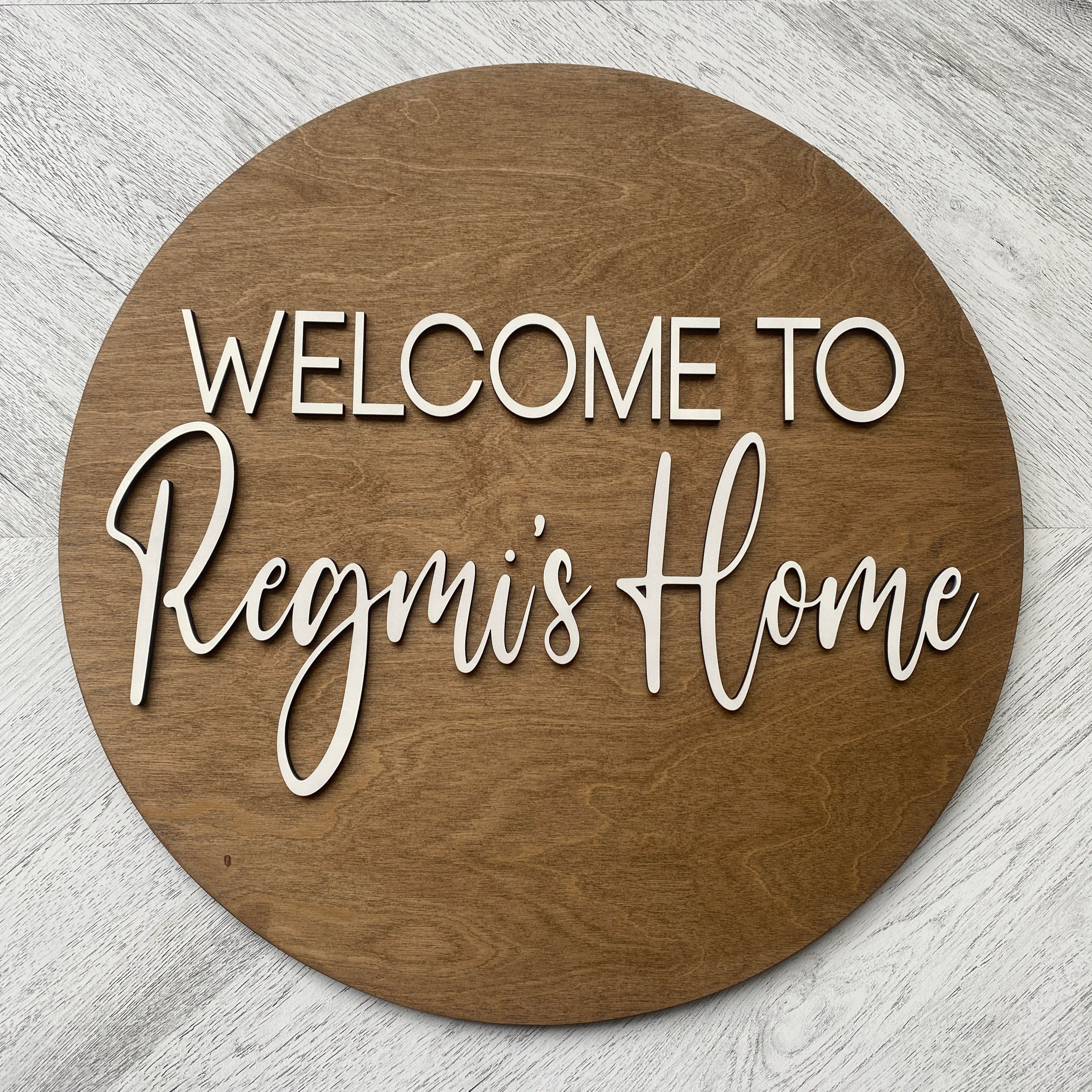 "Welcome To" Family Round Sign - Aspen & Co Designs