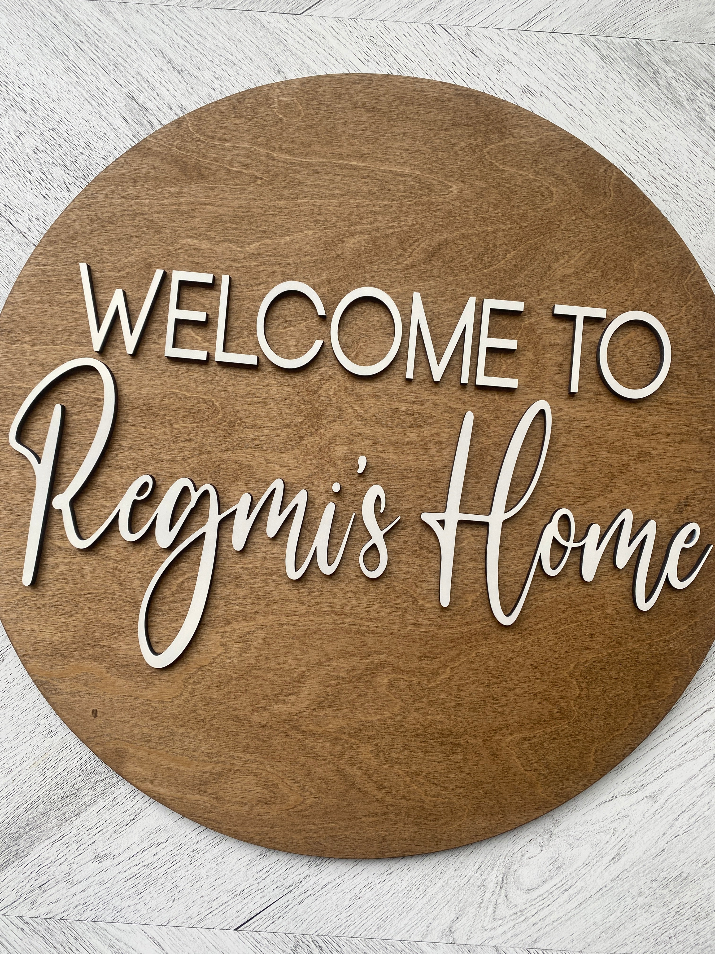 "Welcome To" Family Round Sign - Aspen & Co Designs