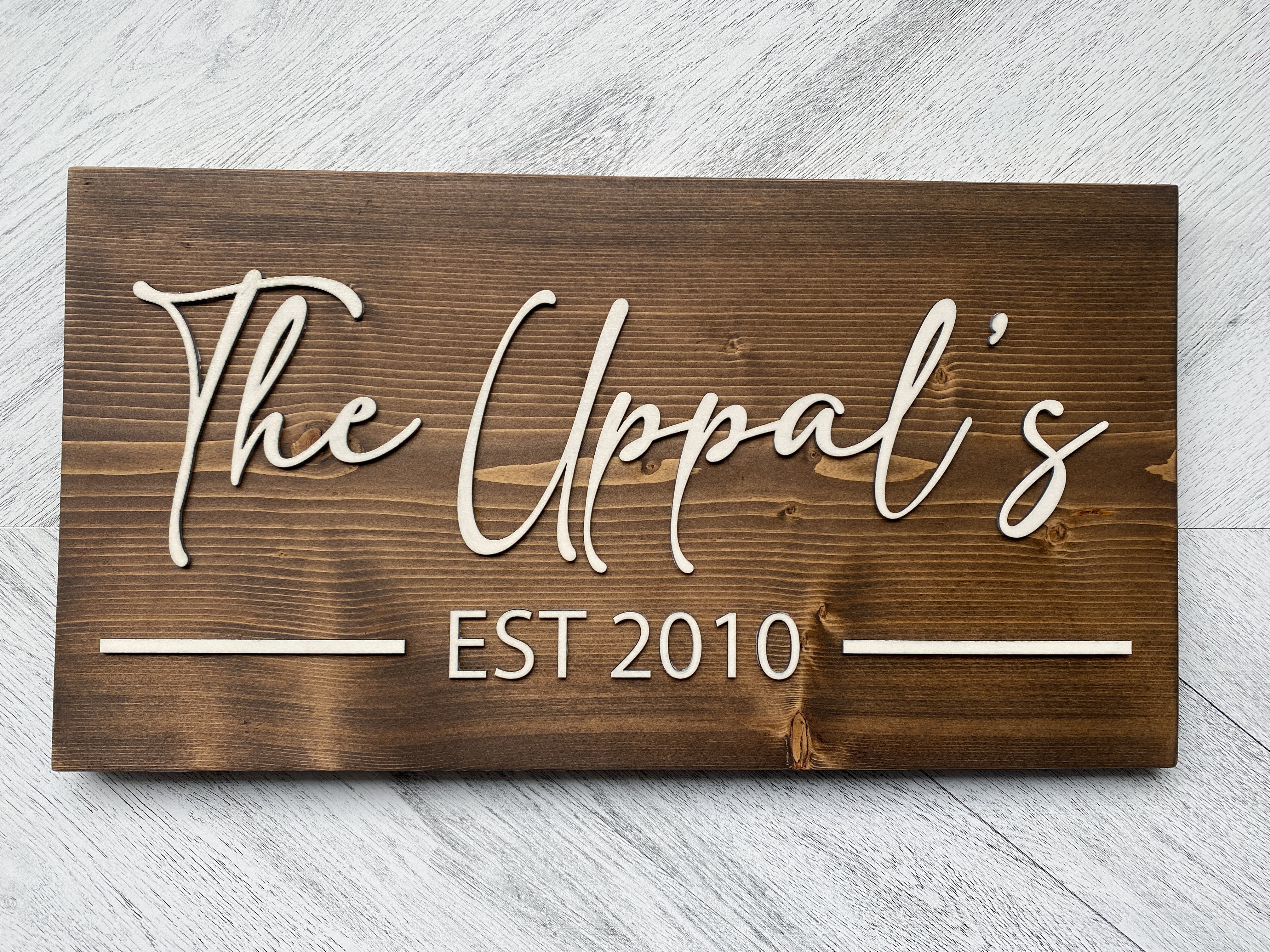 3D Family Name Wood Sign - 9x21” - Aspen & Co Designs