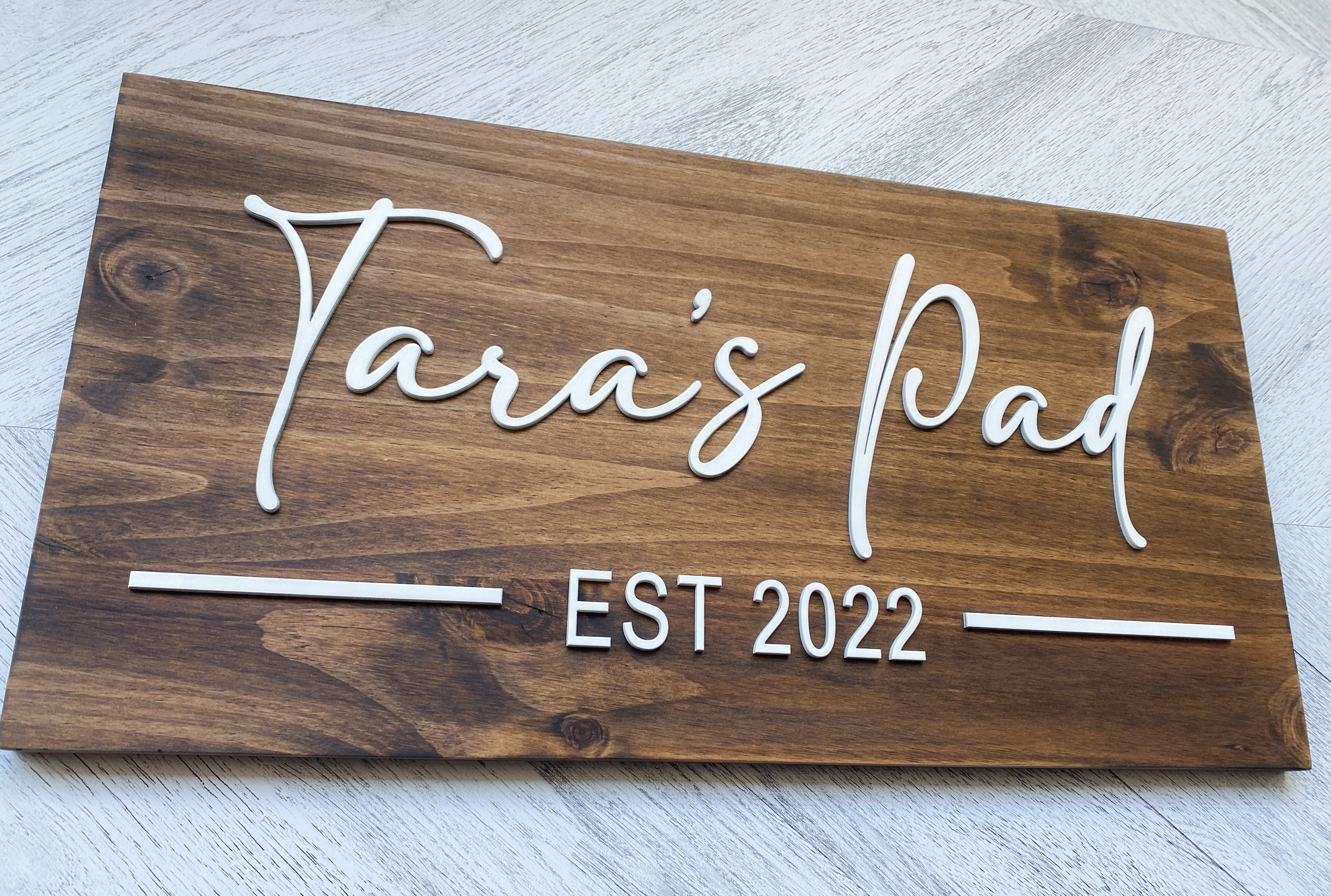 3D Family Name Wood Sign - 9x21” - Aspen & Co Designs