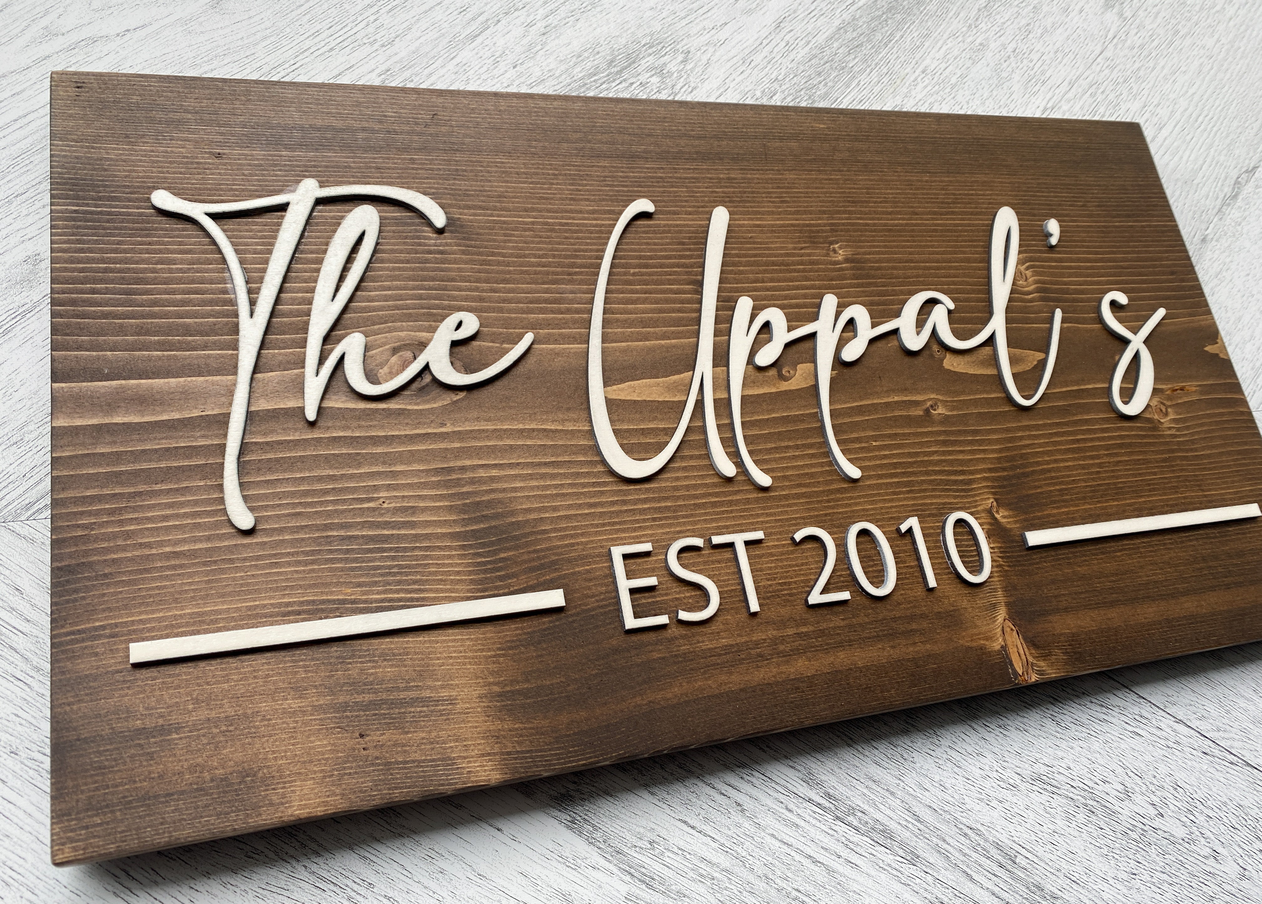 3D Family Name Wood Sign - 9x21” - Aspen & Co Designs