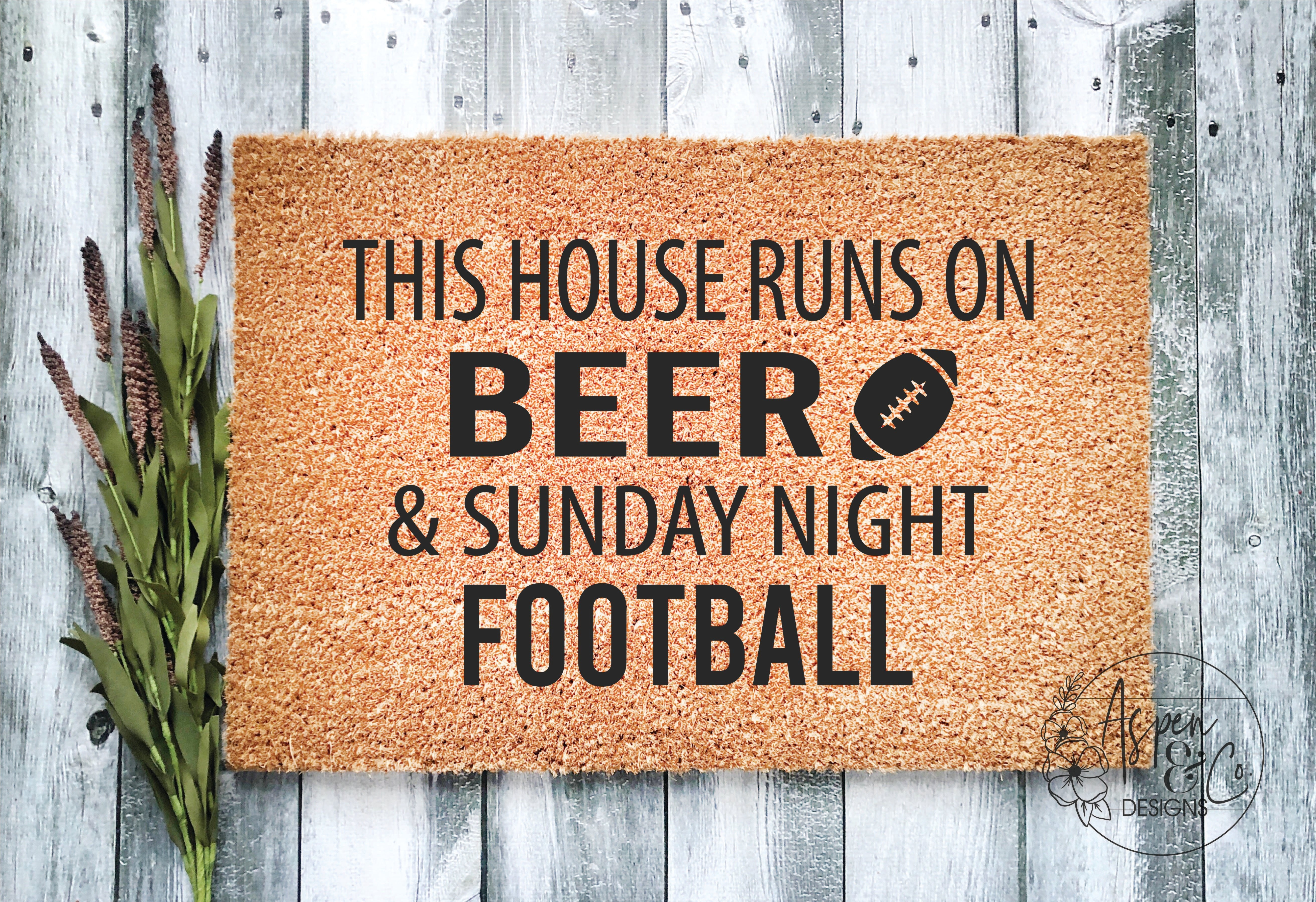 Beer + Football Doormat - Aspen & Co Designs