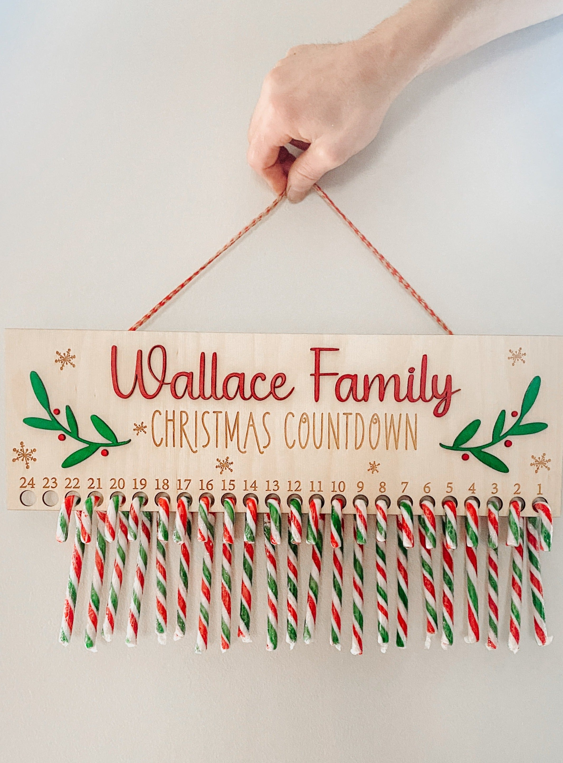 Christmas Candycane Countdown Sign - Aspen & Co Designs