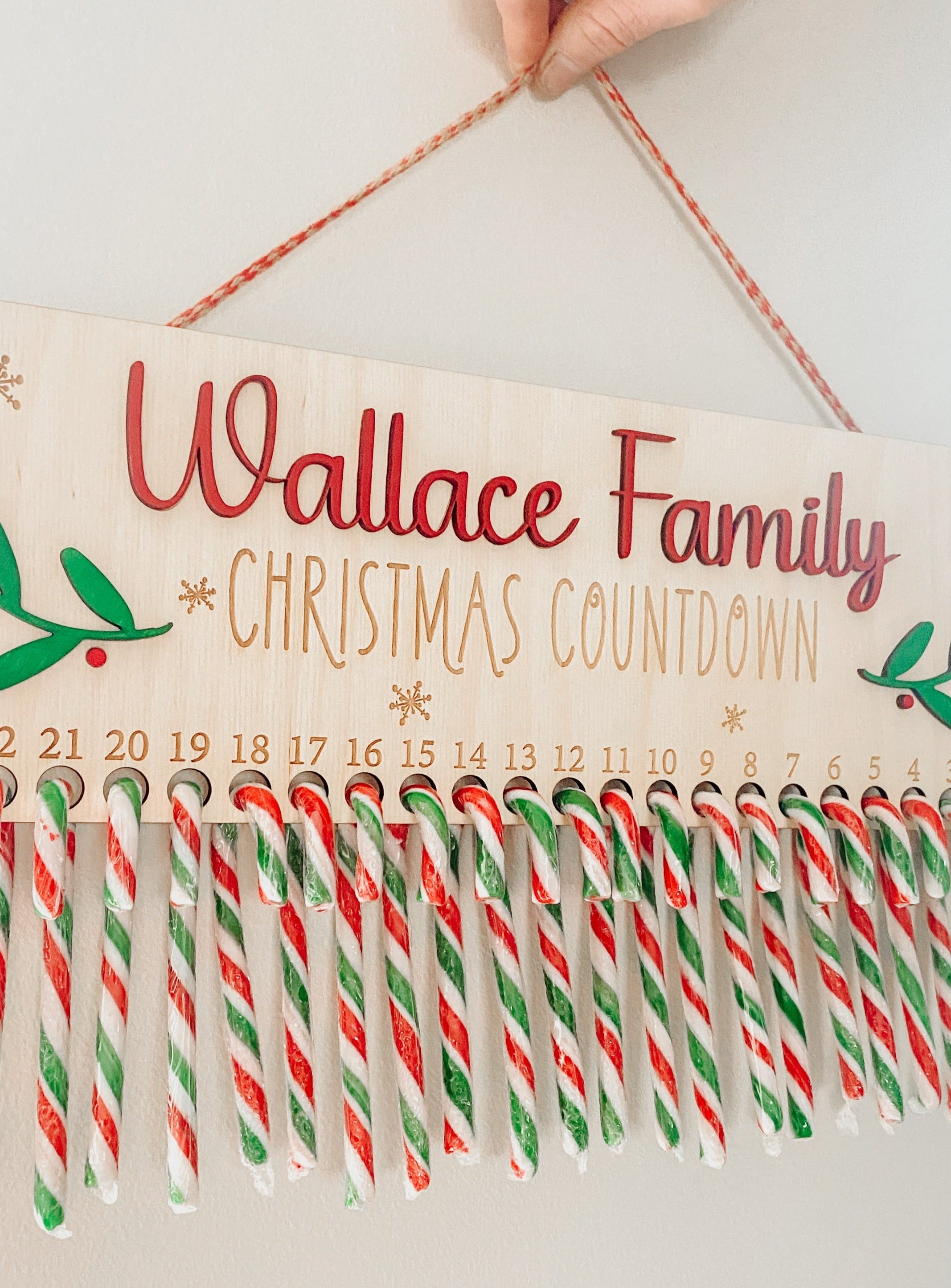 Christmas Candycane Countdown Sign - Aspen & Co Designs