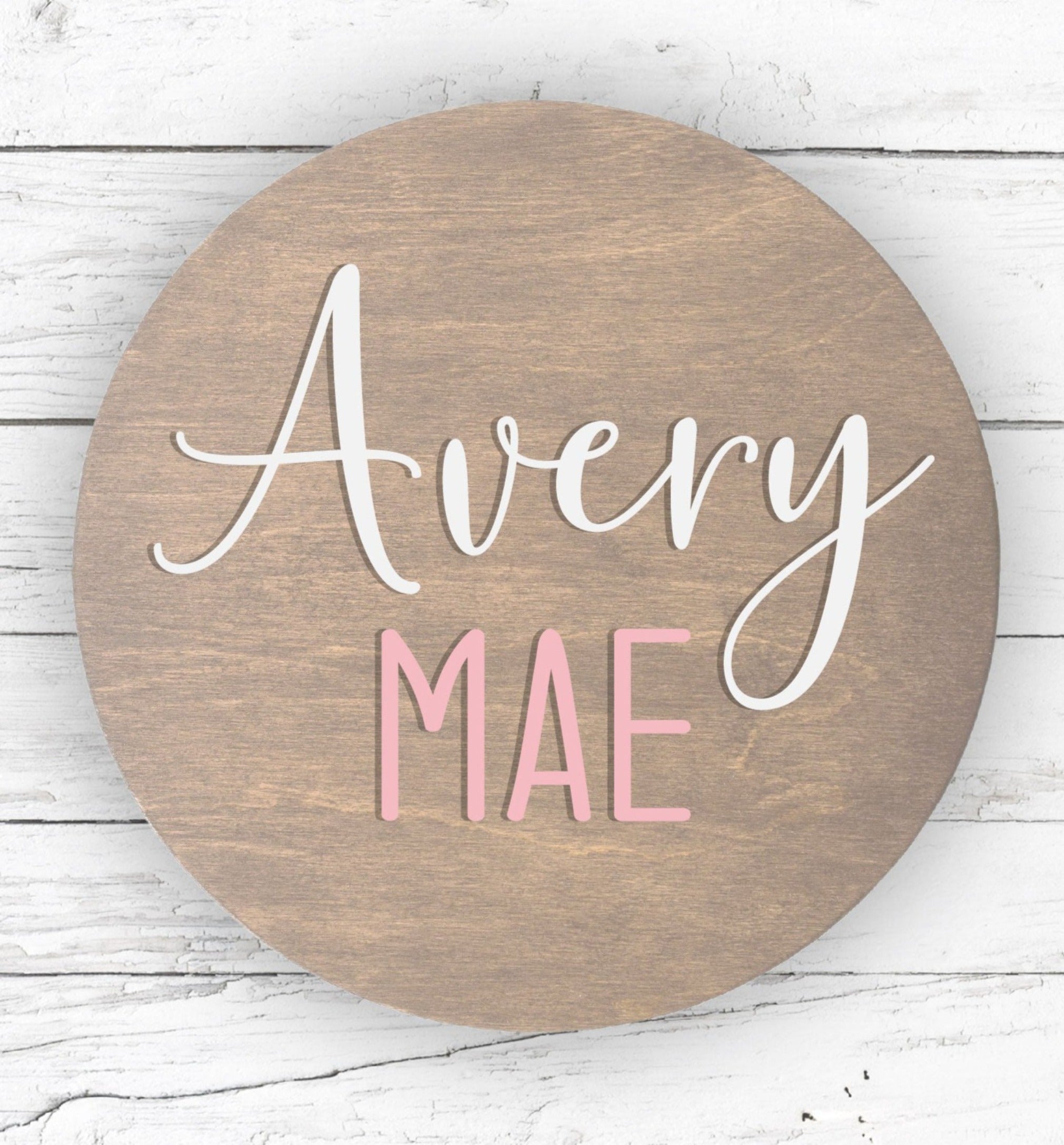 Classic Custom Nursery 3D Name Round - Aspen & Co Designs