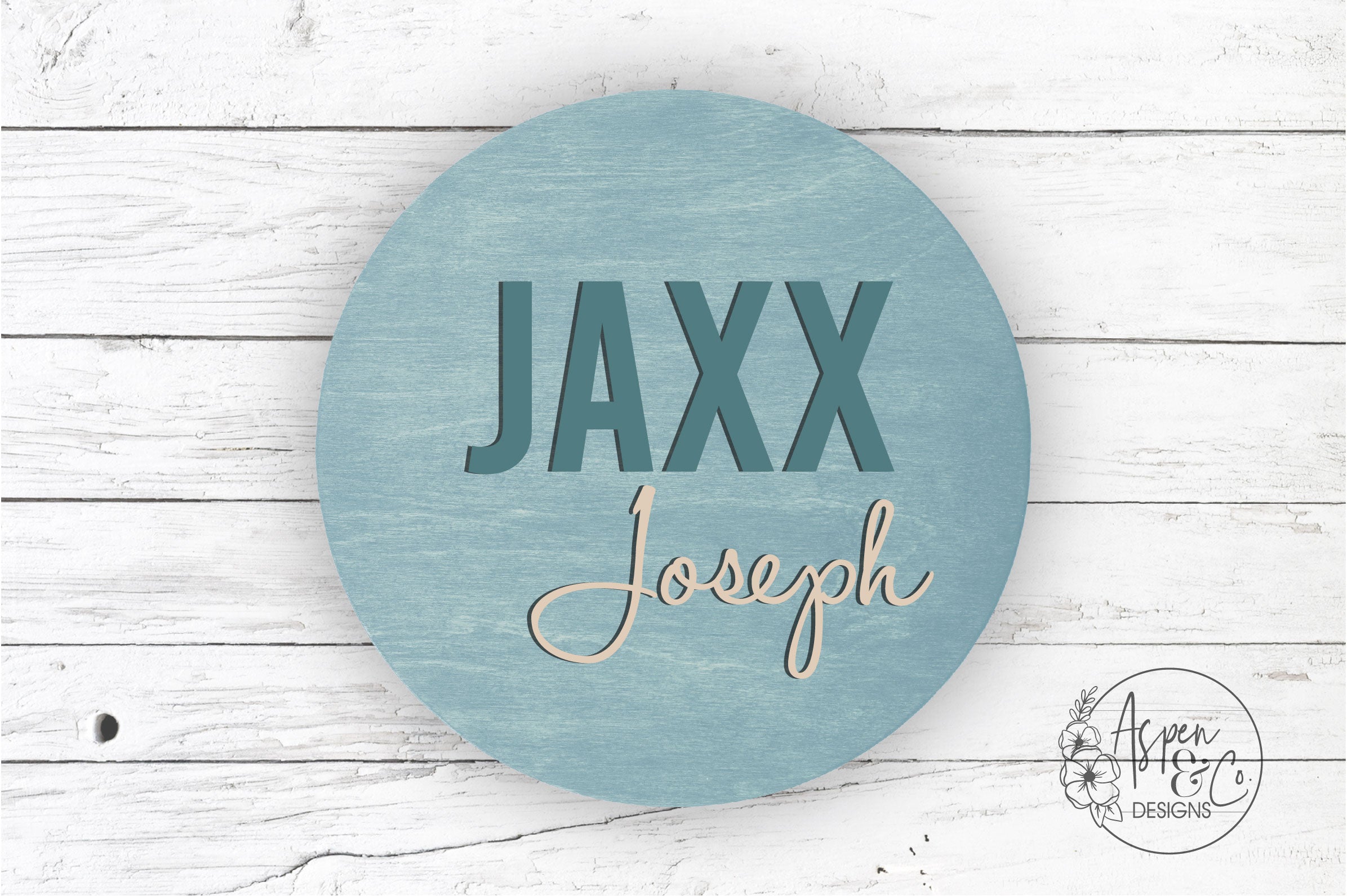 Classic Custom Nursery 3D Name Round - Aspen & Co Designs