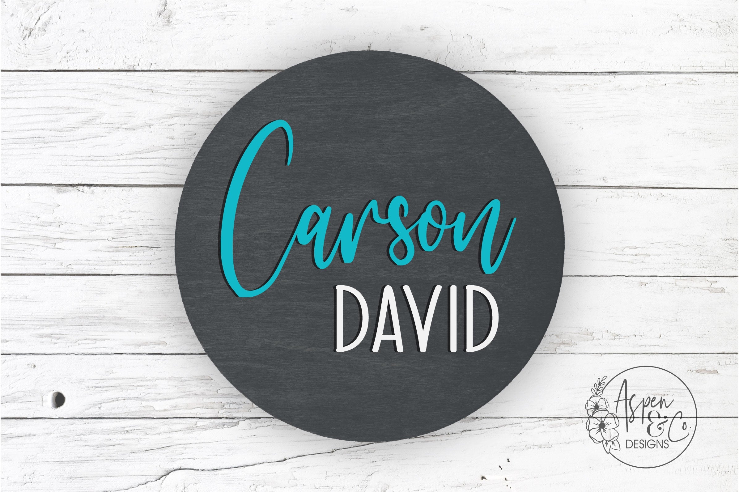 Classic Custom Nursery 3D Name Round - Aspen & Co Designs