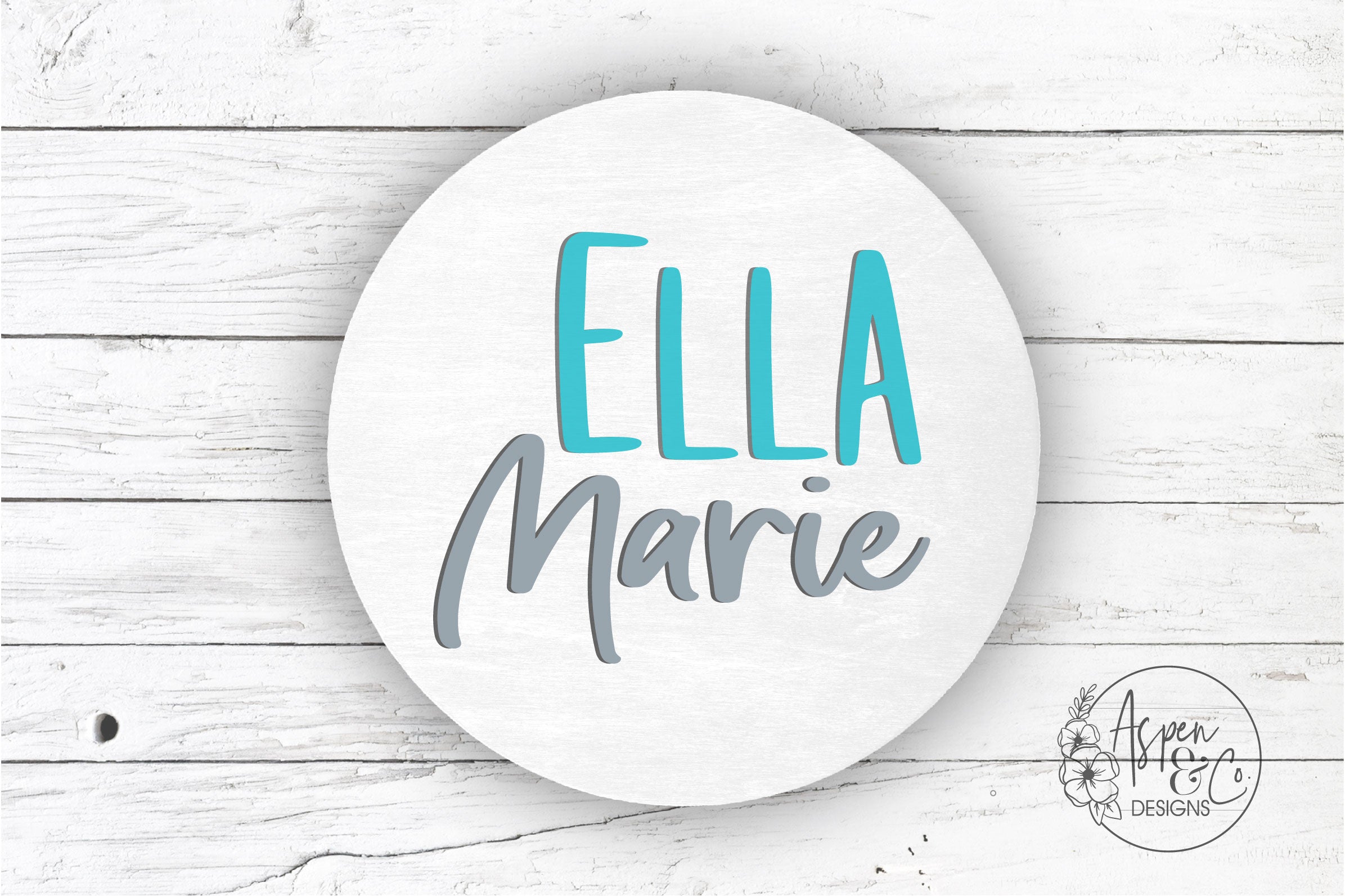 Classic Custom Nursery 3D Name Round - Aspen & Co Designs