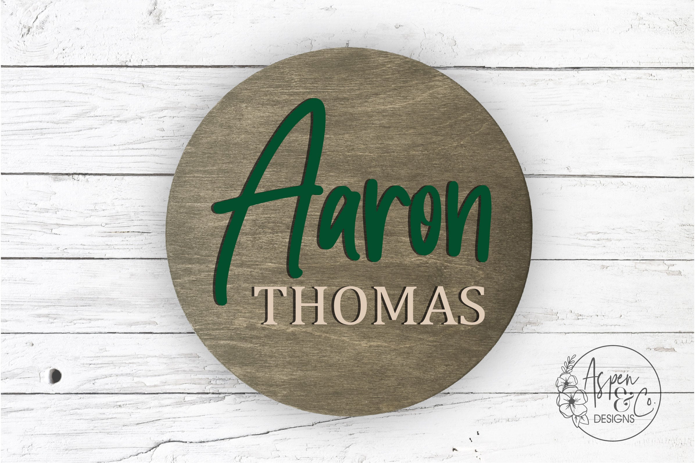 Classic Custom Nursery 3D Name Round - Aspen & Co Designs