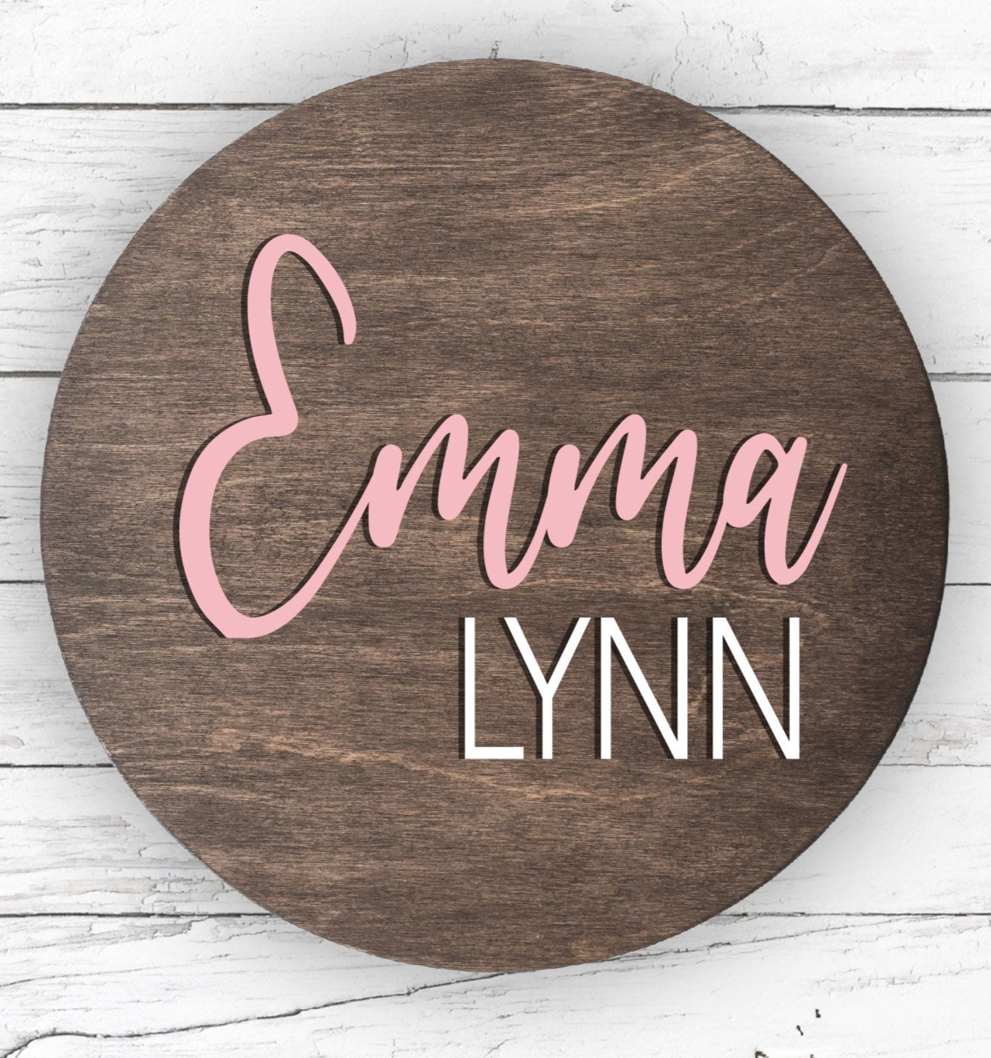 Classic Custom Nursery 3D Name Round - Aspen & Co Designs