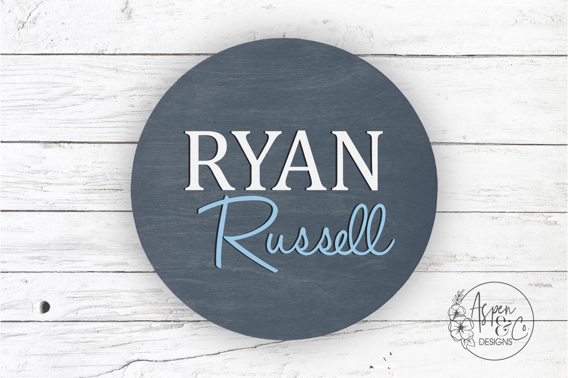 Classic Custom Nursery 3D Name Round - Aspen & Co Designs