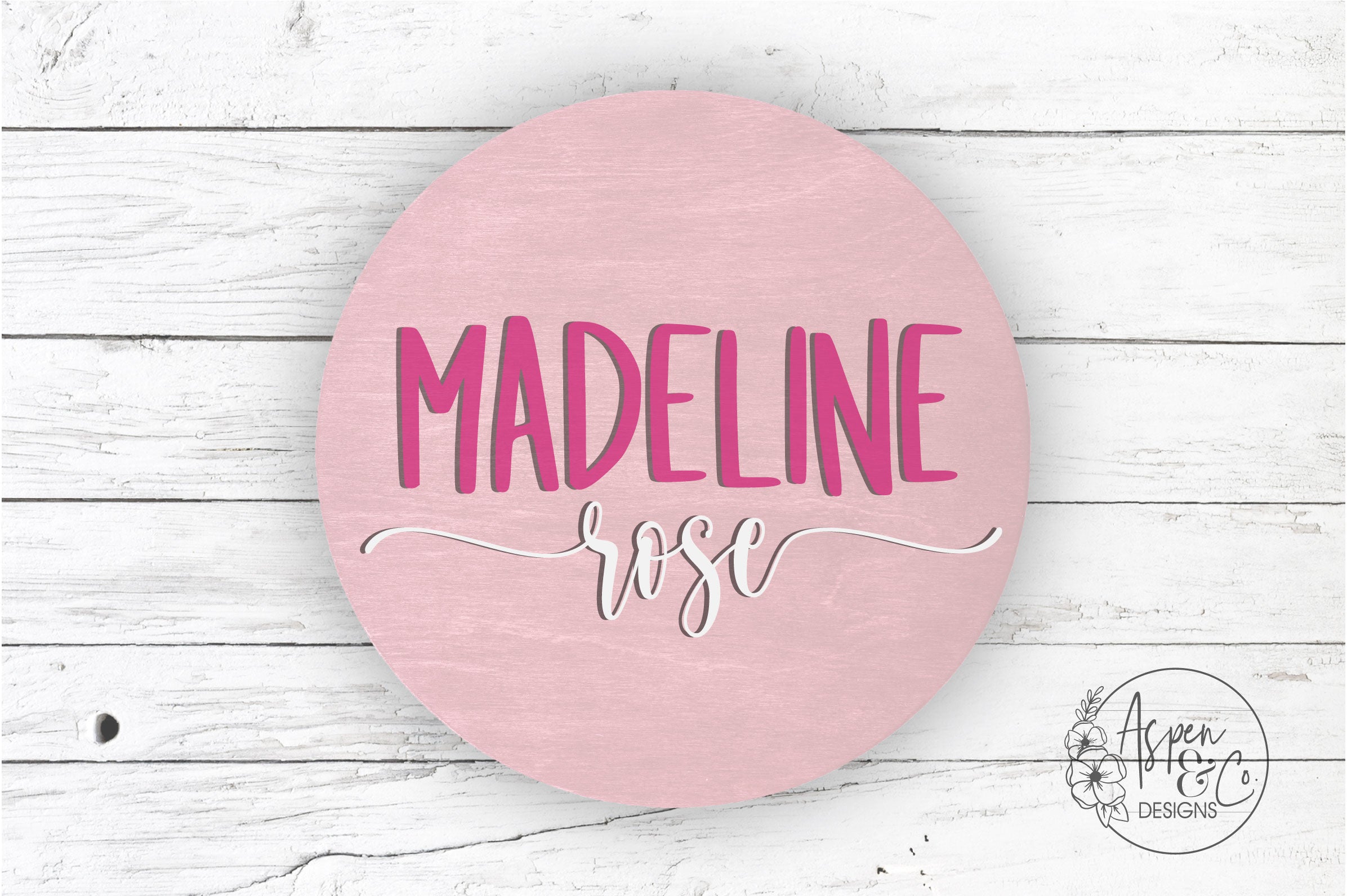 Classic Custom Nursery 3D Name Round - Aspen & Co Designs