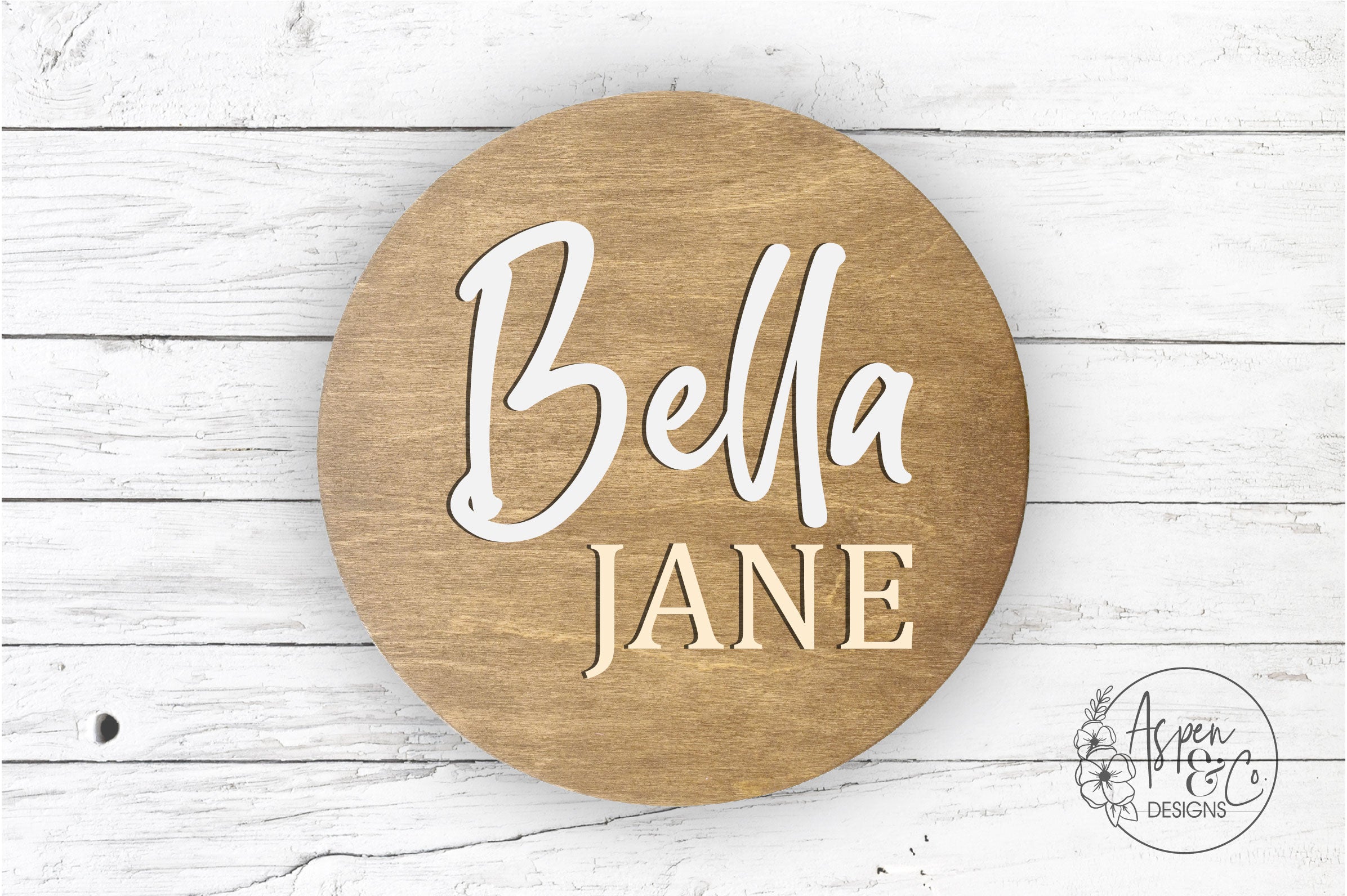 Classic Custom Nursery 3D Name Round - Aspen & Co Designs