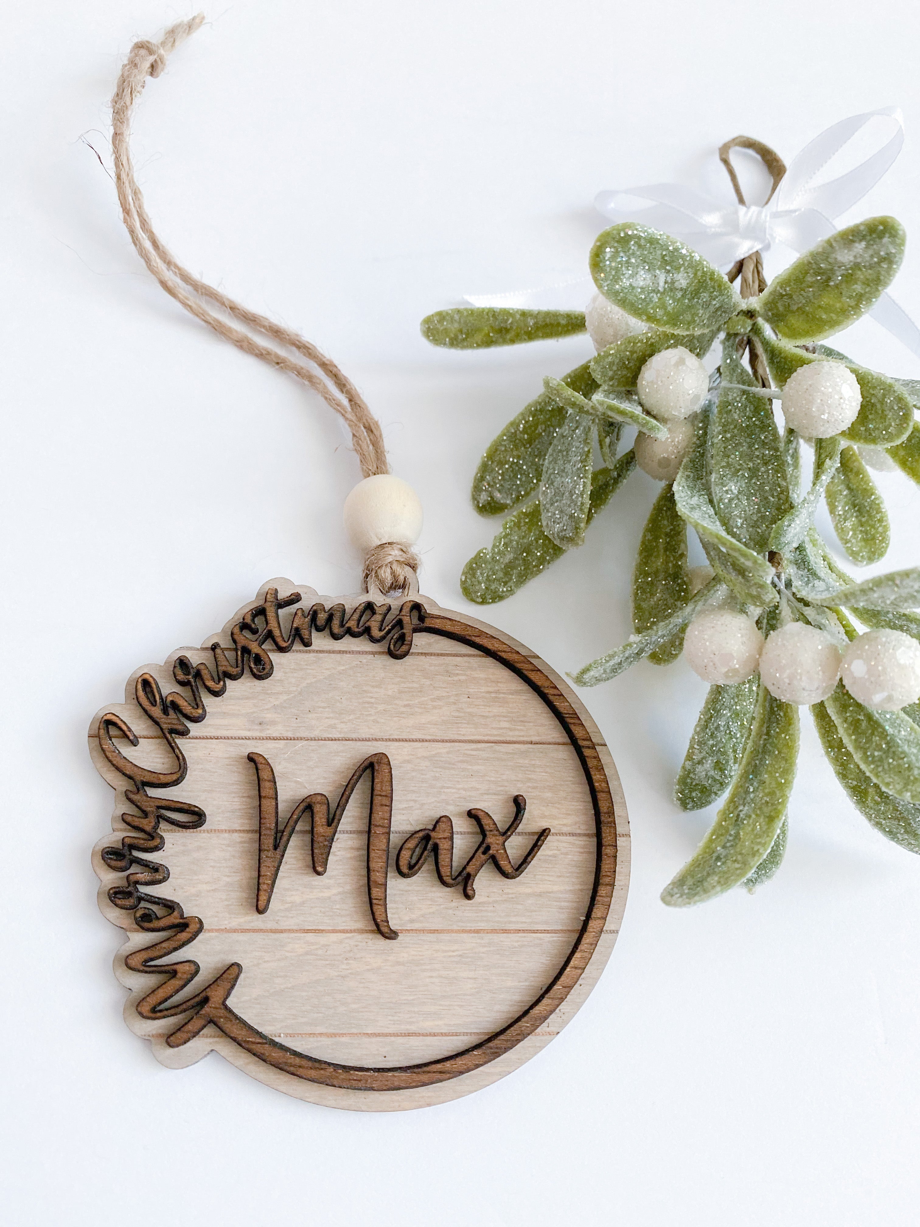 Custom Merry Christmas Ornament - Aspen & Co Designs