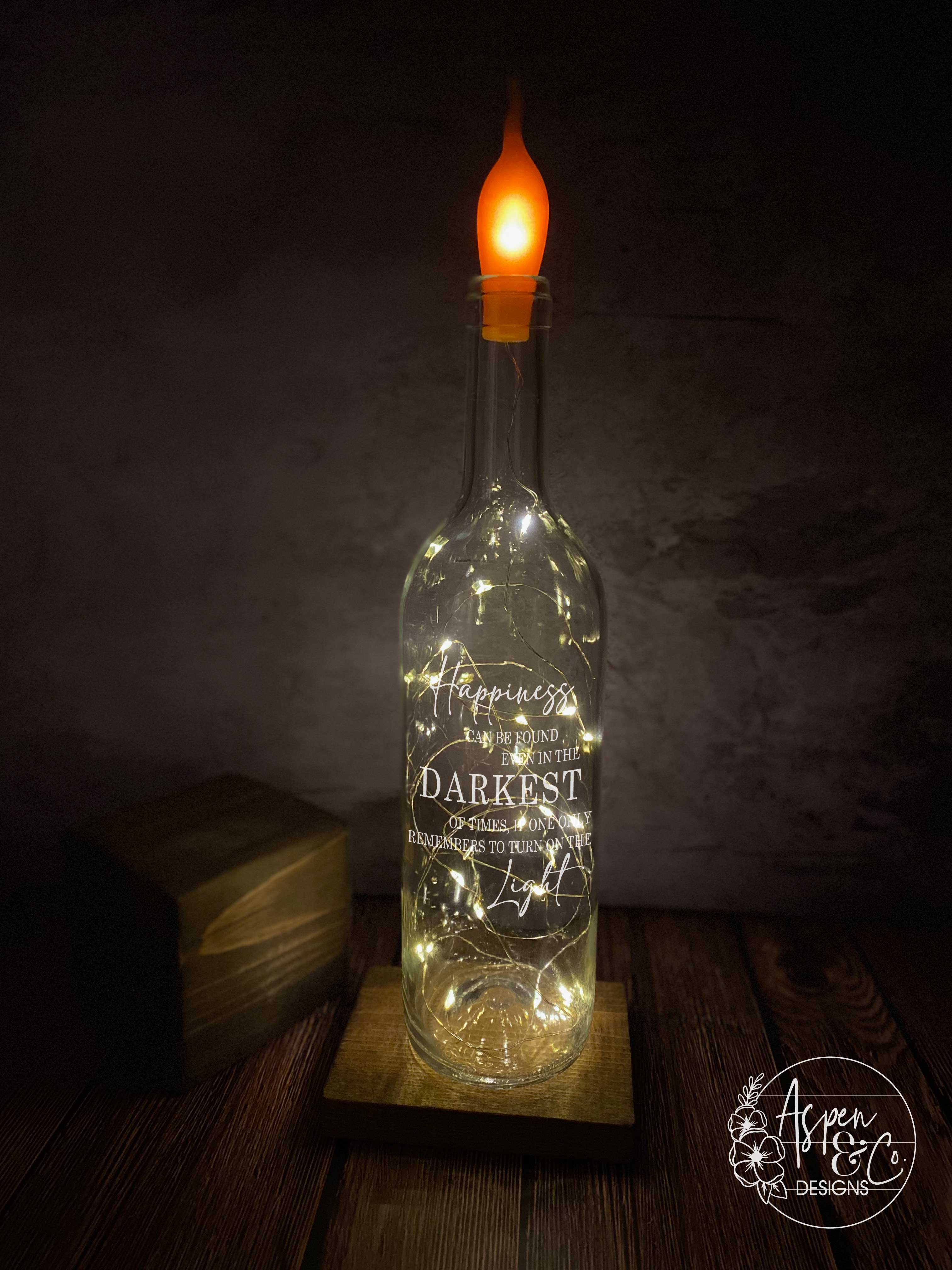 Engraved Wine Bottle Light - Aspen & Co Designs