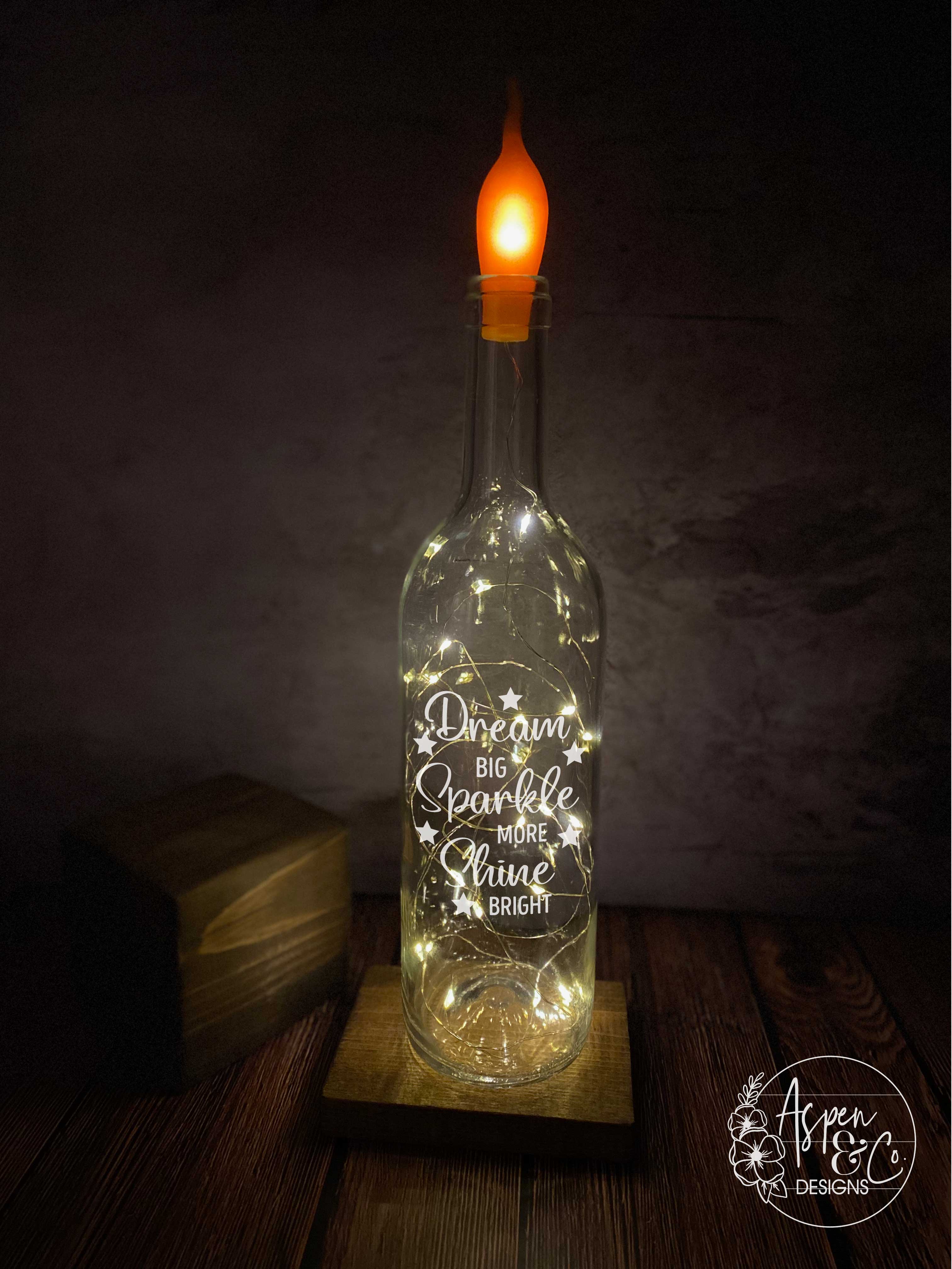 Engraved Wine Bottle Light - Aspen & Co Designs