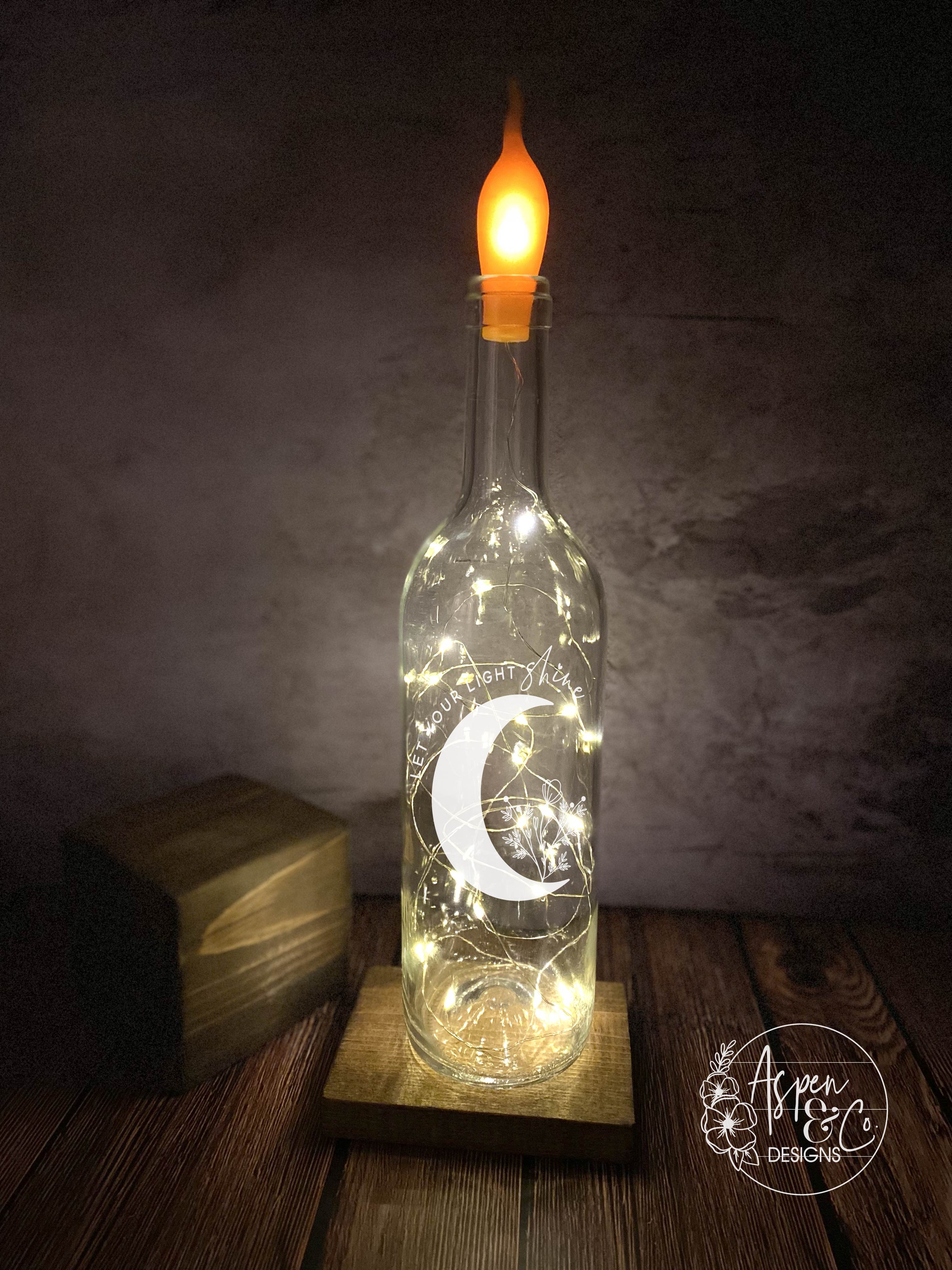 Engraved Wine Bottle Light - Aspen & Co Designs