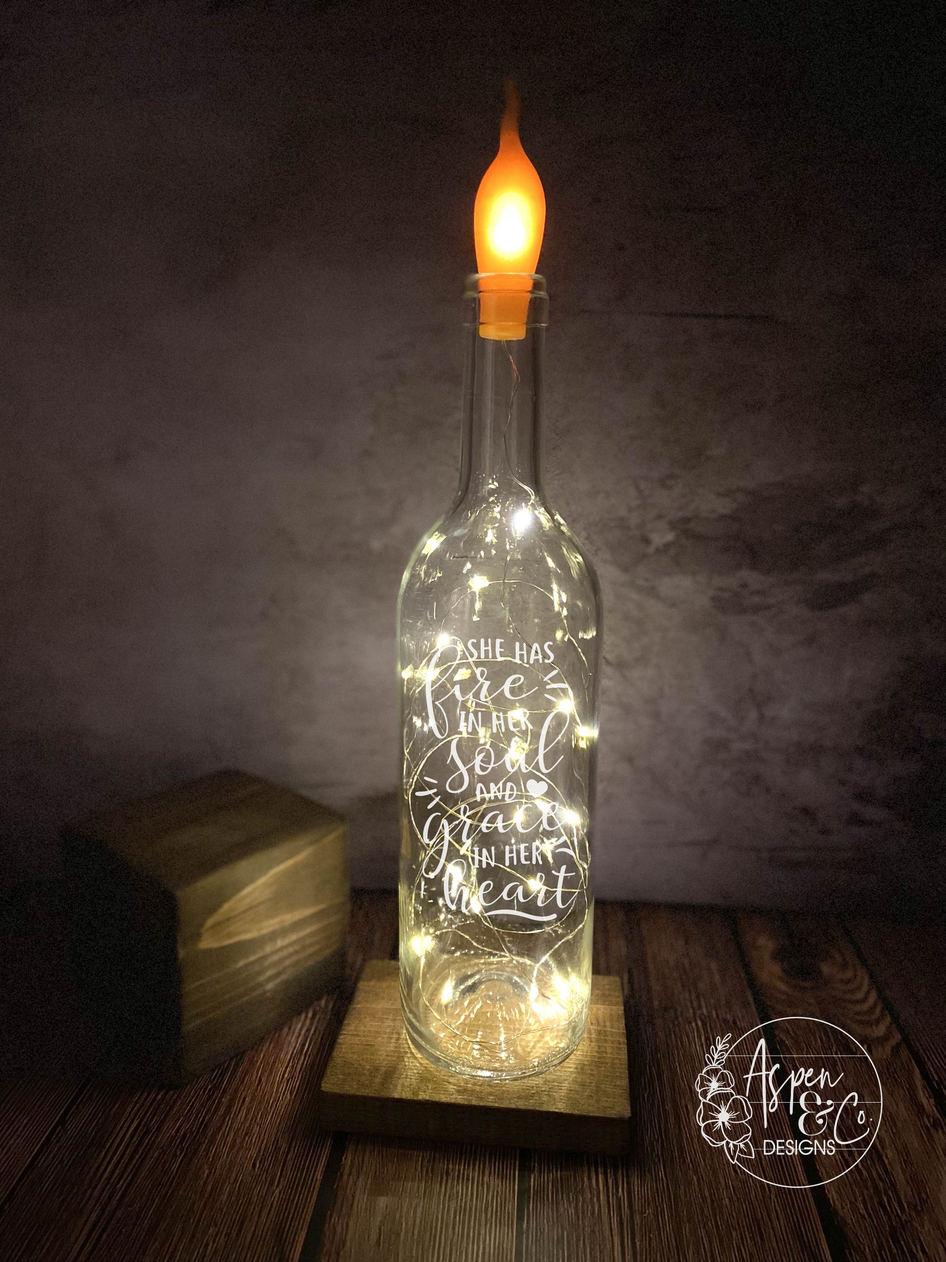 Engraved Wine Bottle Light - Aspen & Co Designs