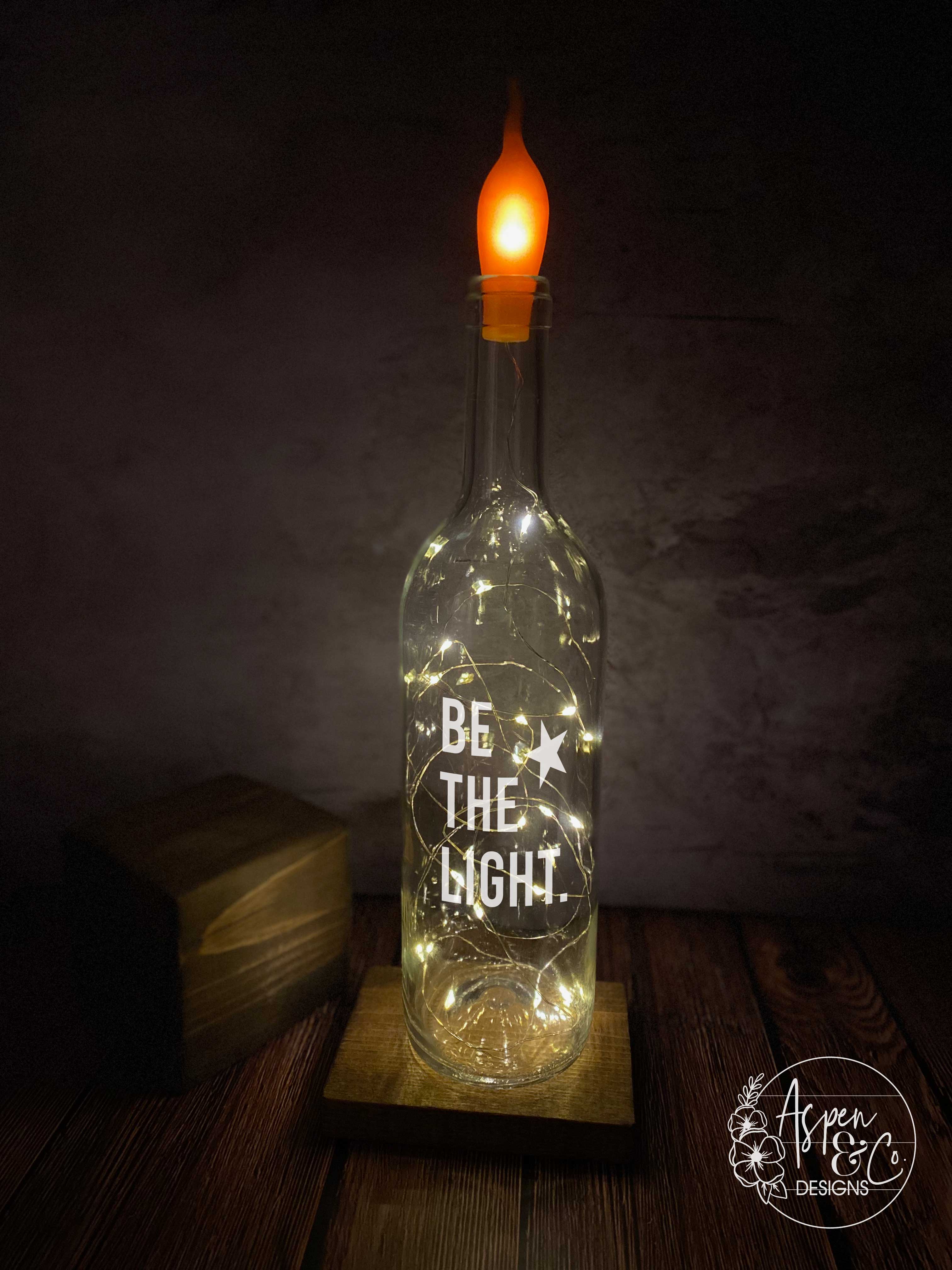 Engraved Wine Bottle Light - Aspen & Co Designs