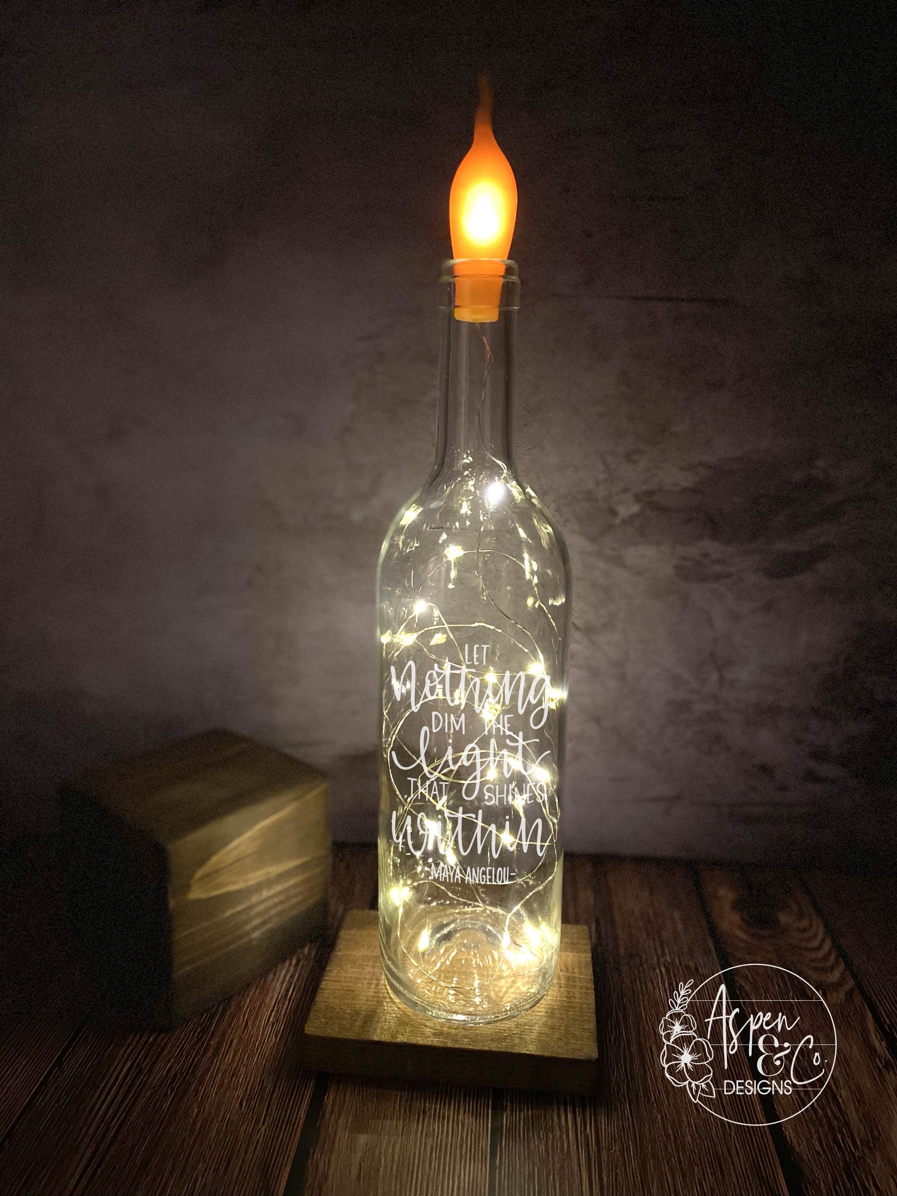 Engraved Wine Bottle Light - Aspen & Co Designs