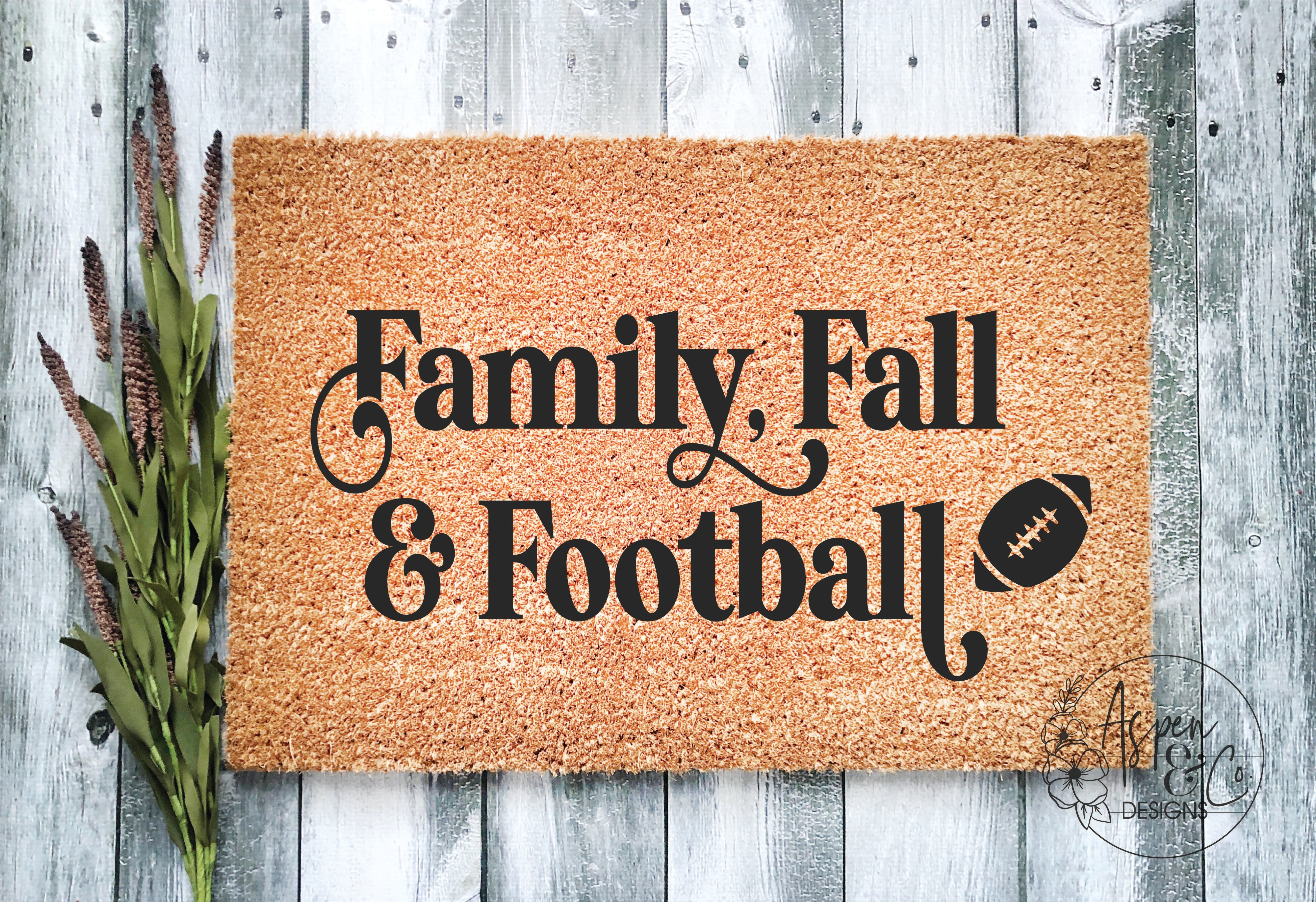 Family, Fall + Football Doormat - Aspen & Co Designs